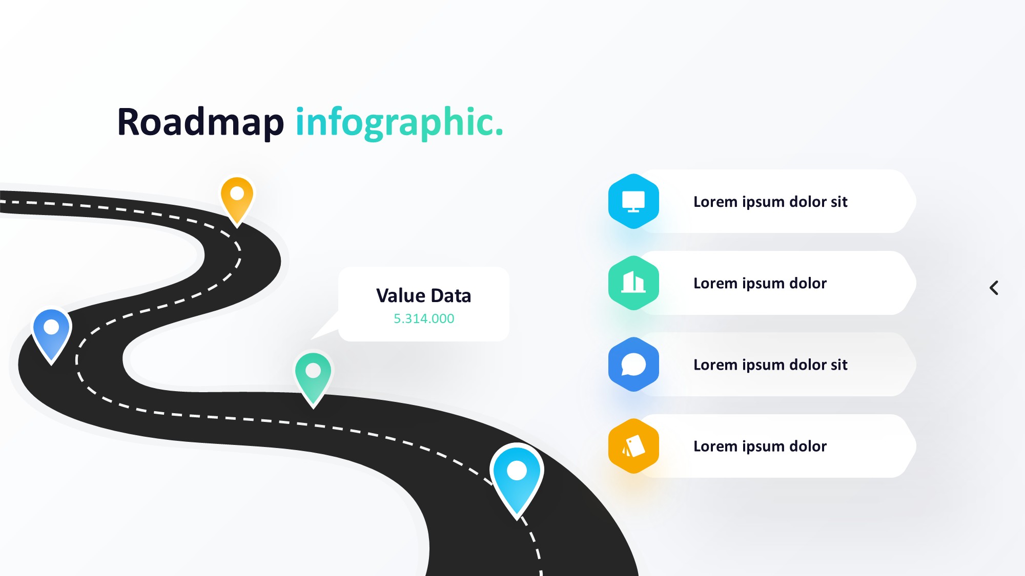 路线道路信息图示PPT模板