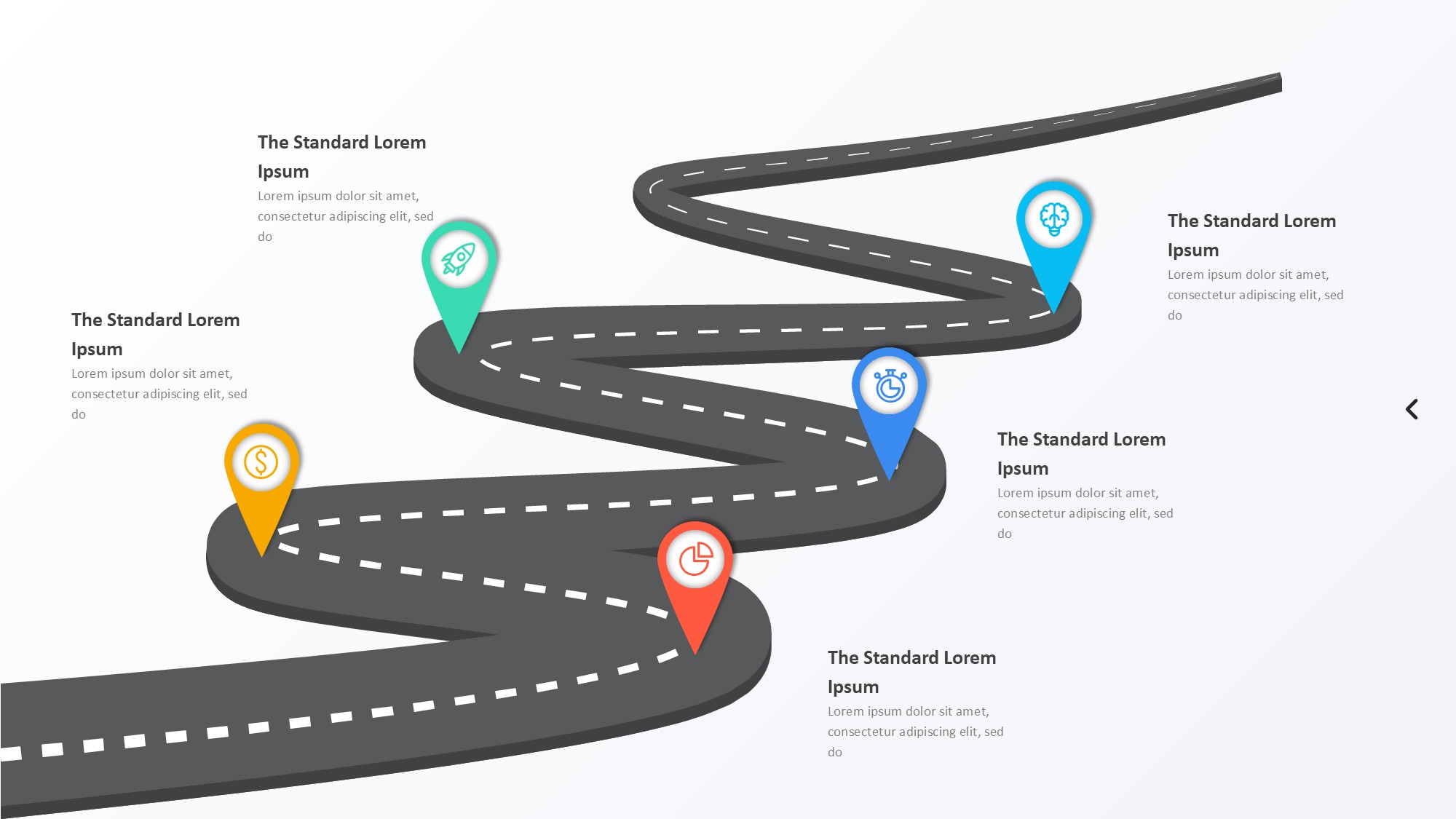 路线道路信息图示PPT模板