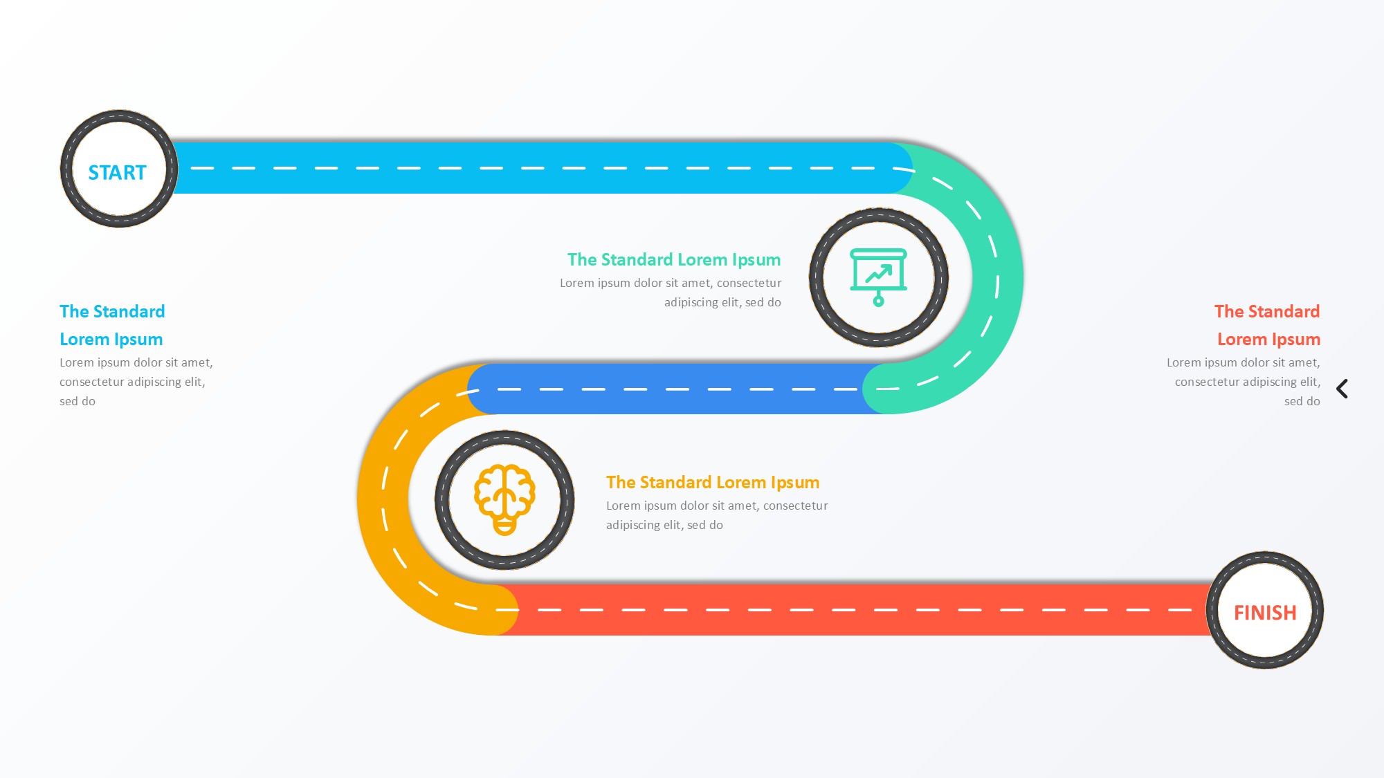 路线道路信息图示PPT模板