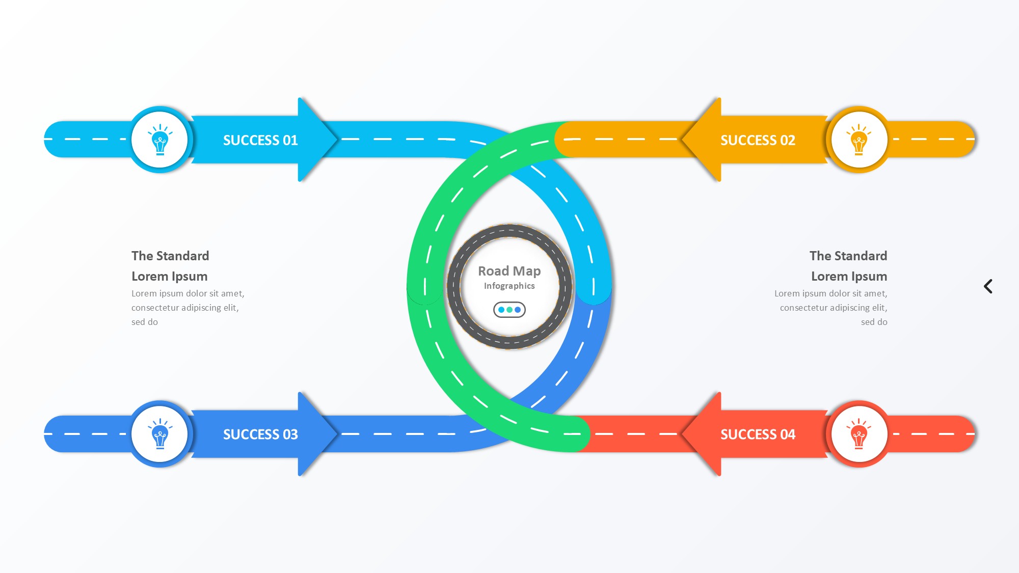路线道路信息图示PPT模板