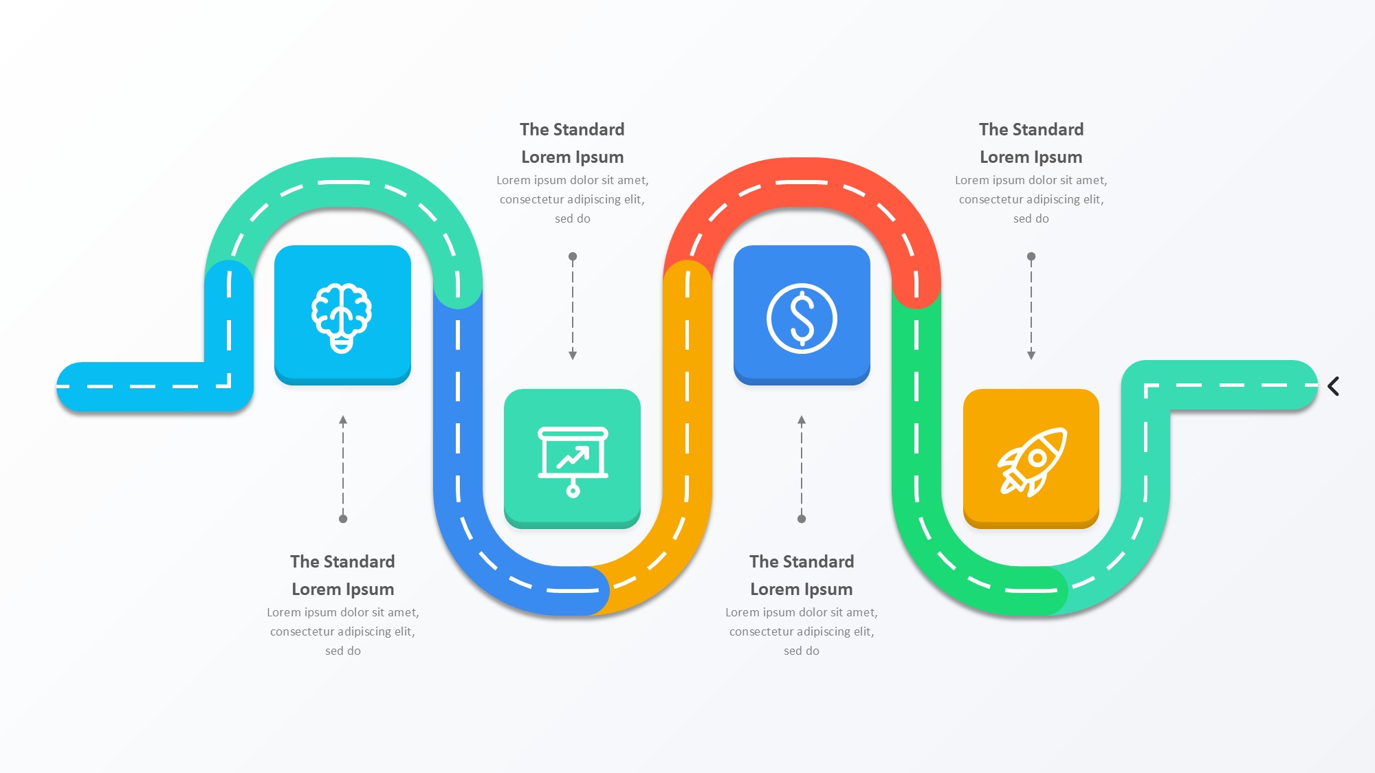路线道路信息图示PPT模板