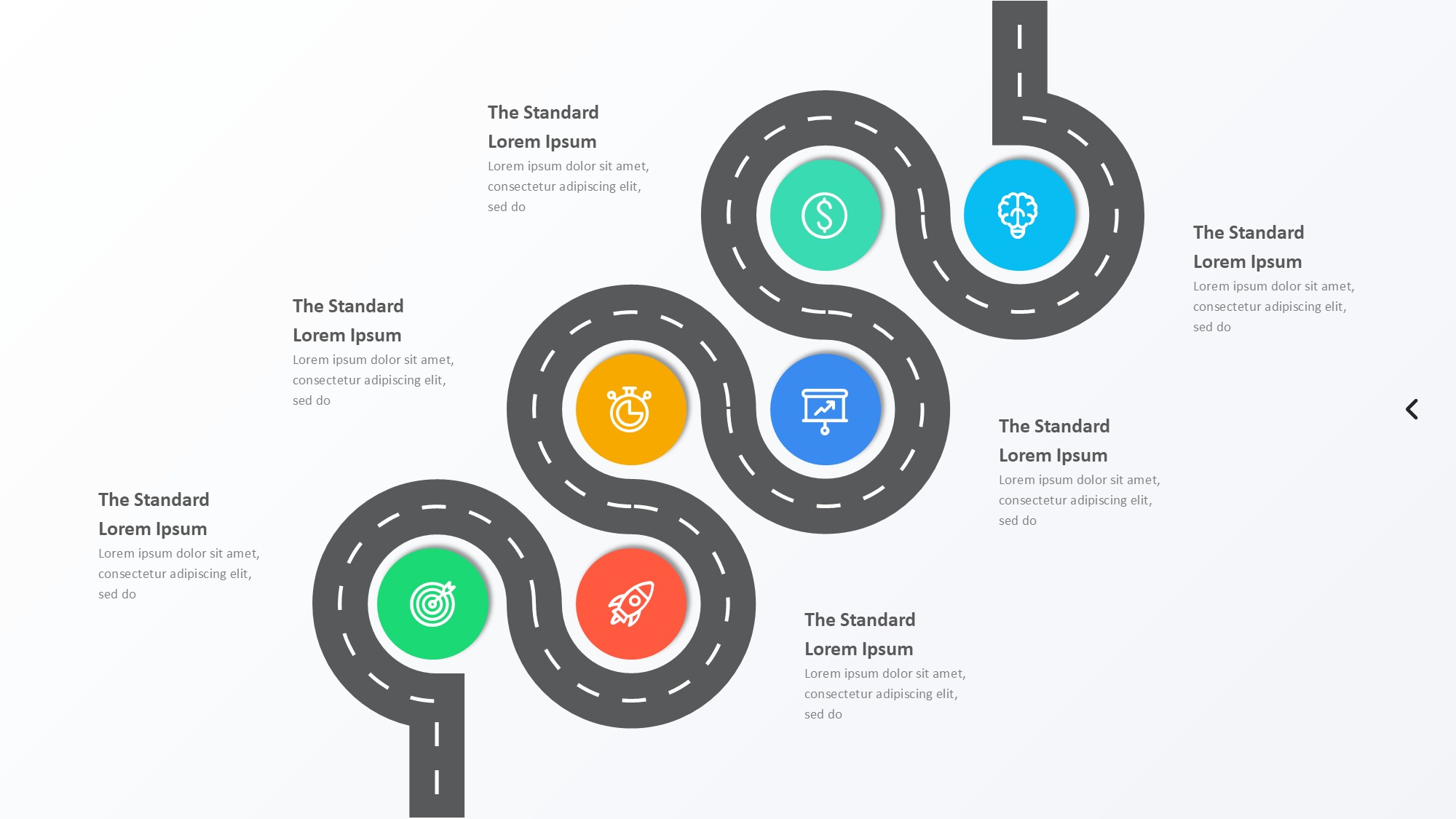 路线道路信息图示PPT模板