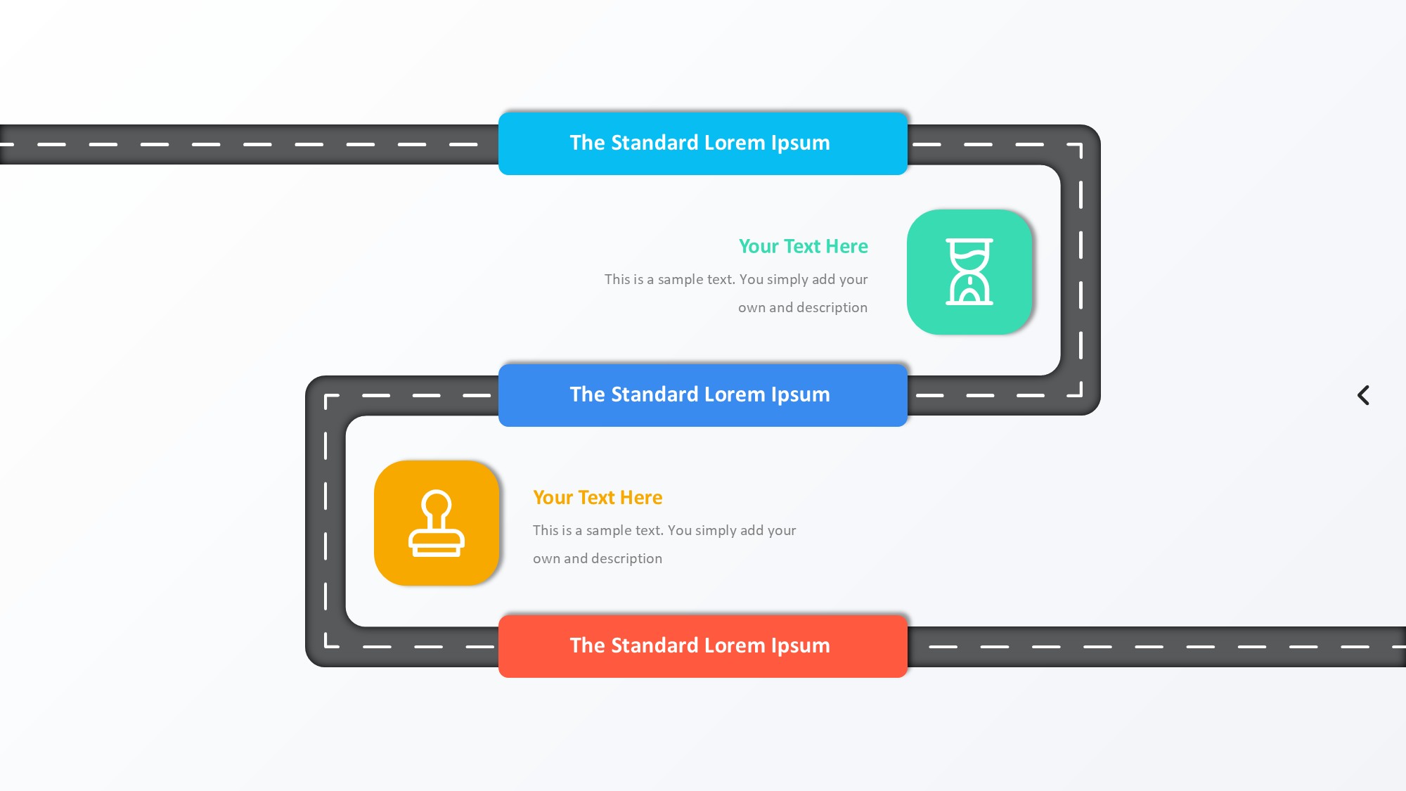 路线道路信息图示PPT模板