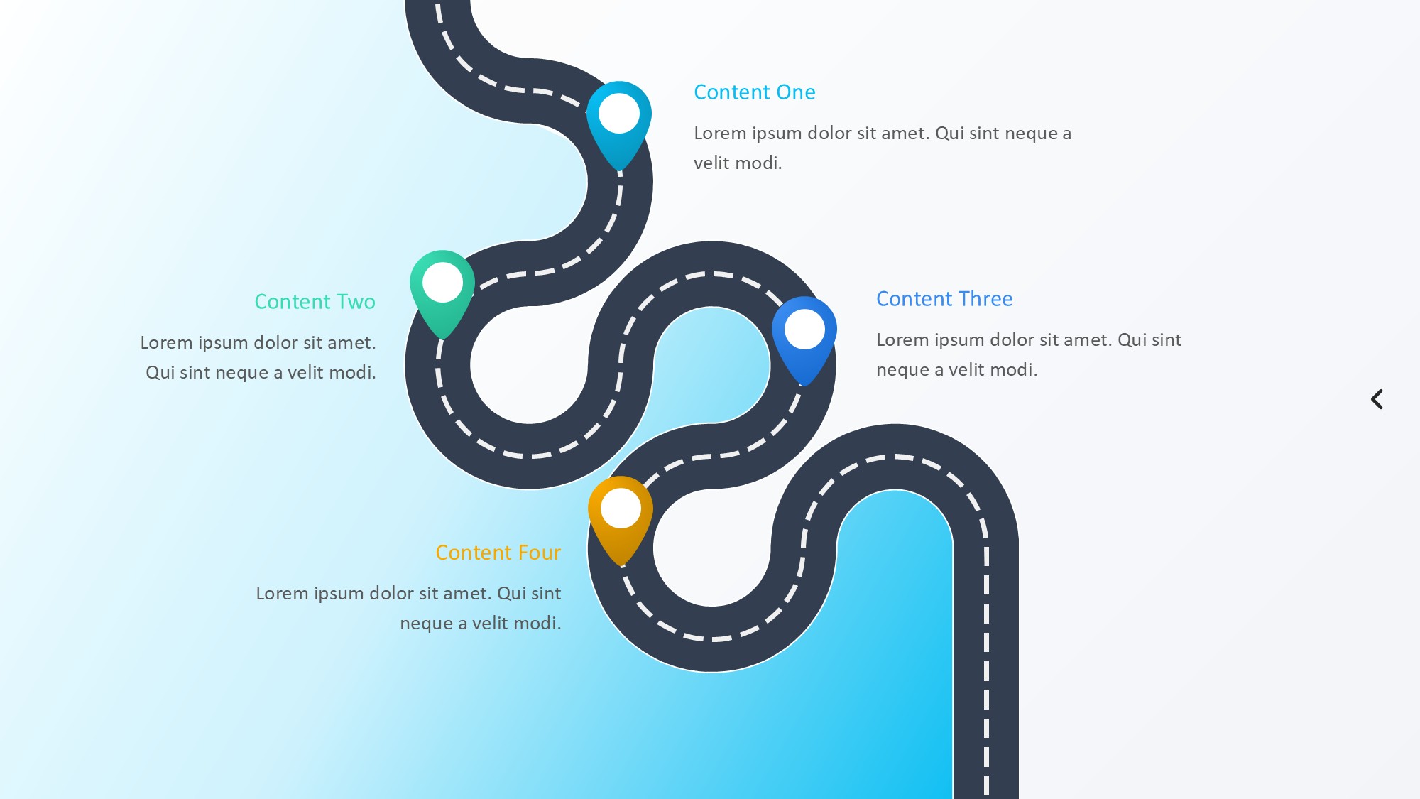 路线道路信息图示PPT模板