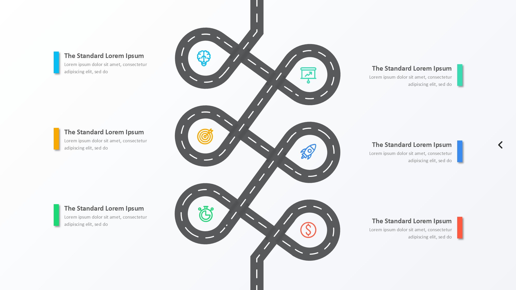路线道路信息图示PPT模板