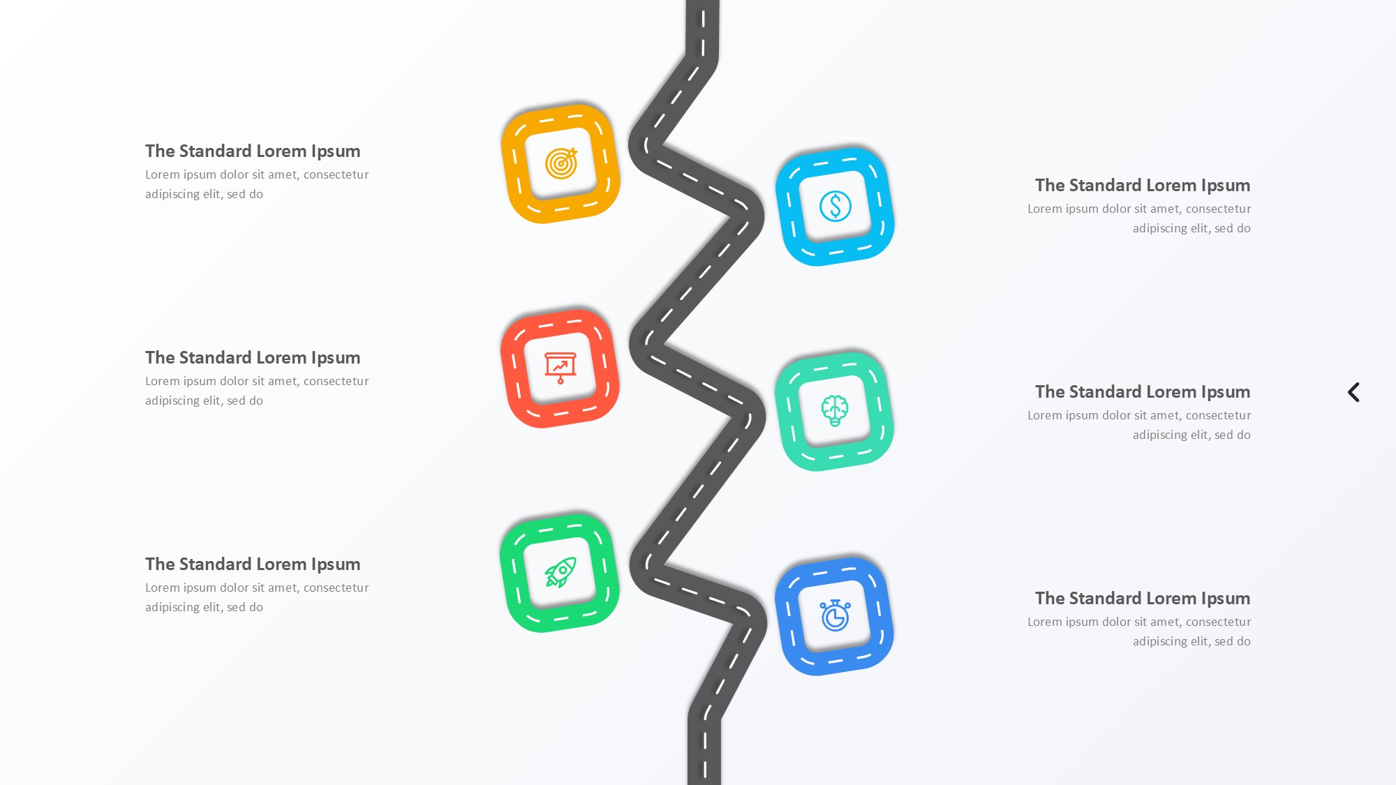 路线道路信息图示PPT模板