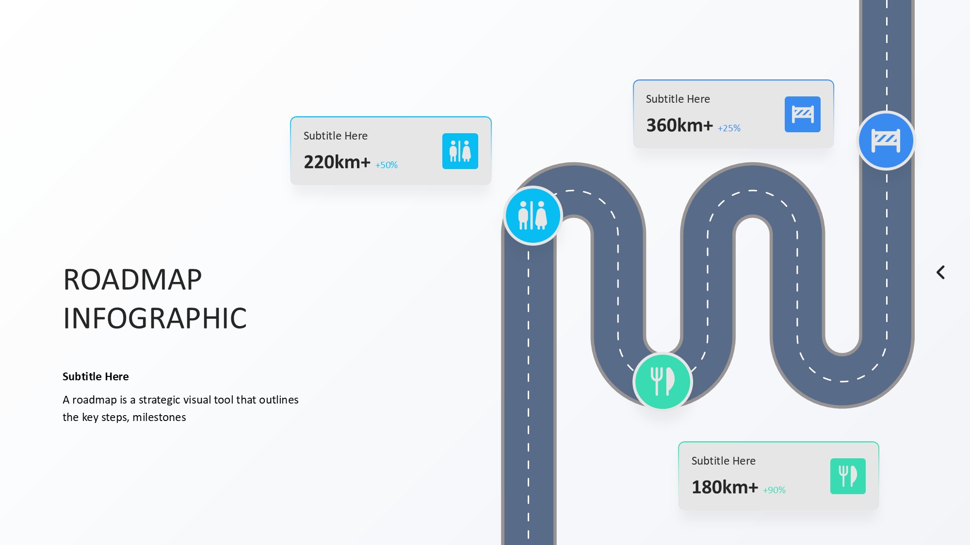 路线道路信息图示PPT模板