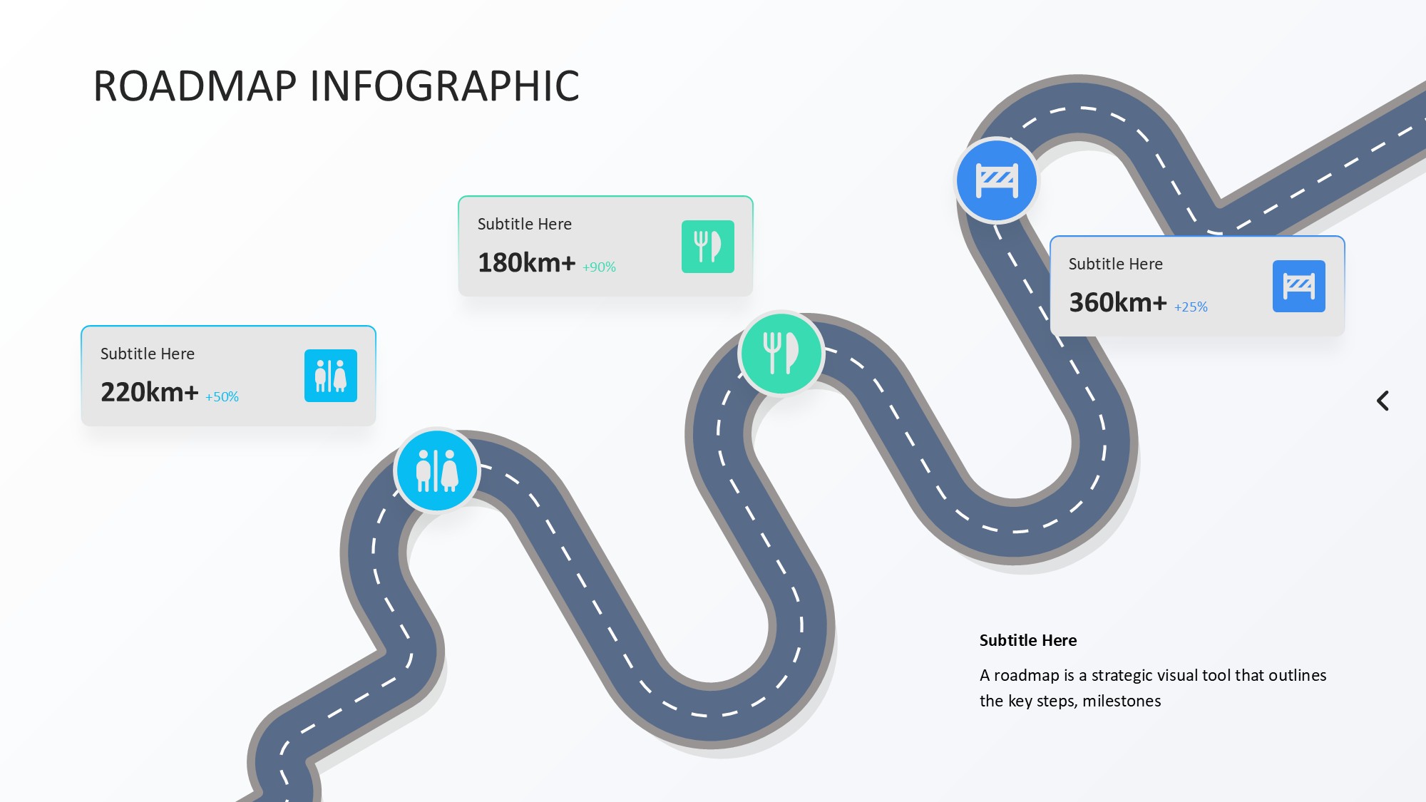 路线道路信息图示PPT模板
