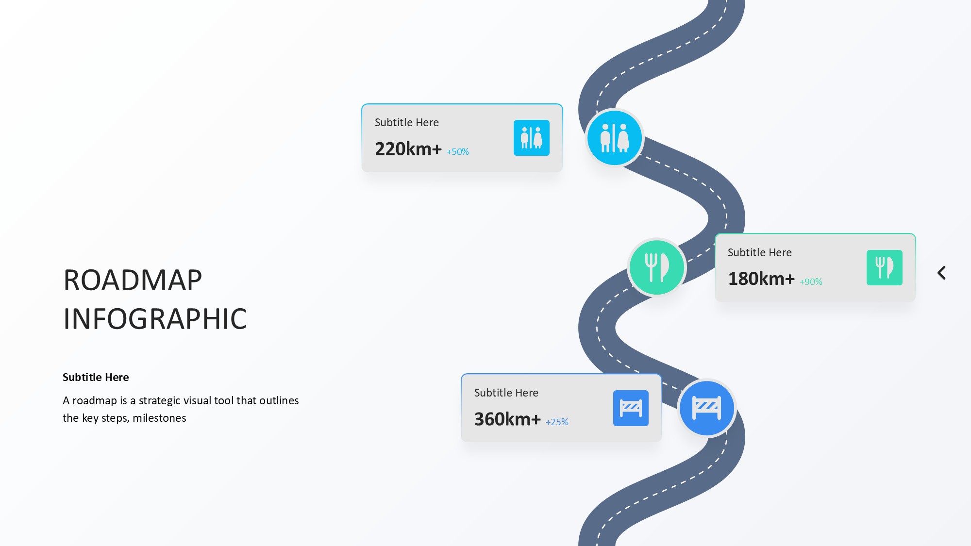 路线道路信息图示PPT模板
