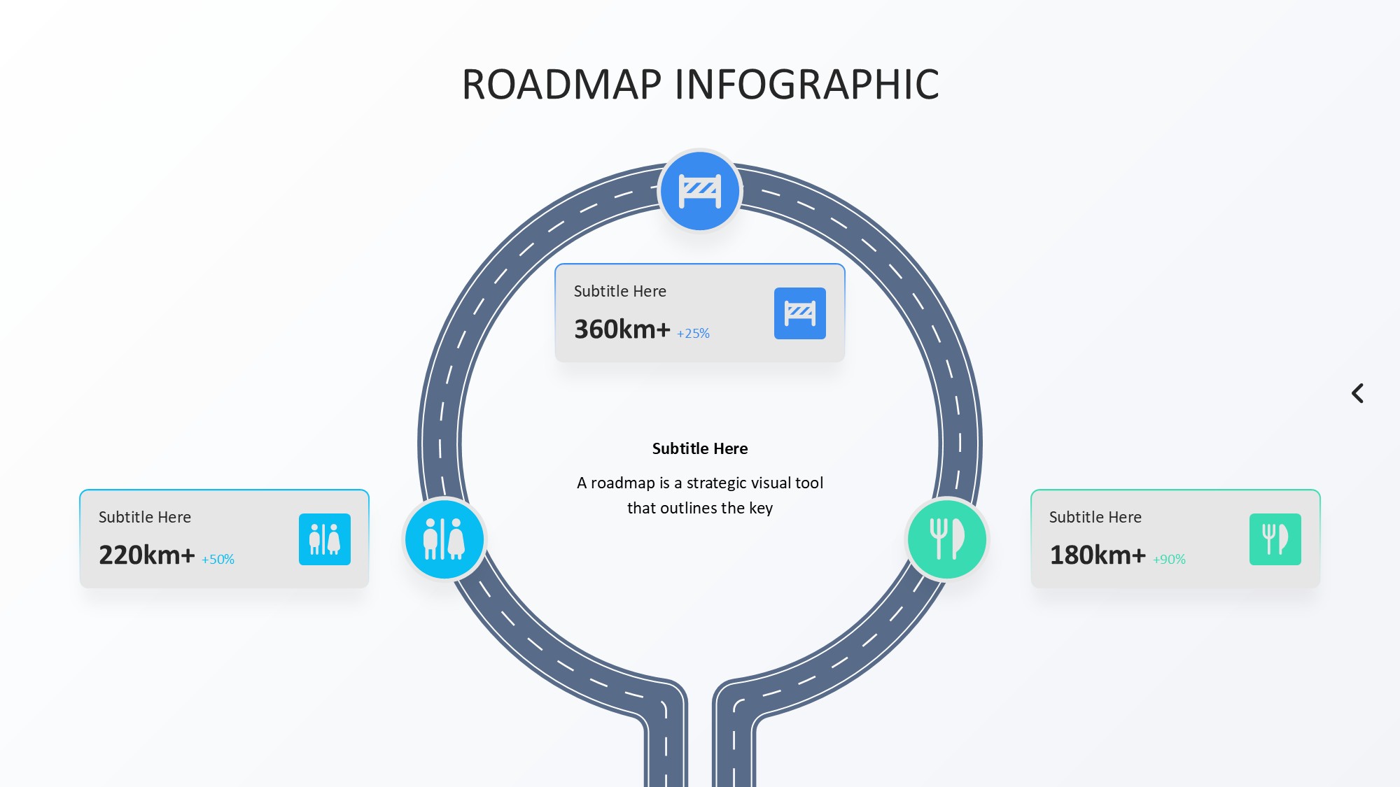 路线道路信息图示PPT模板