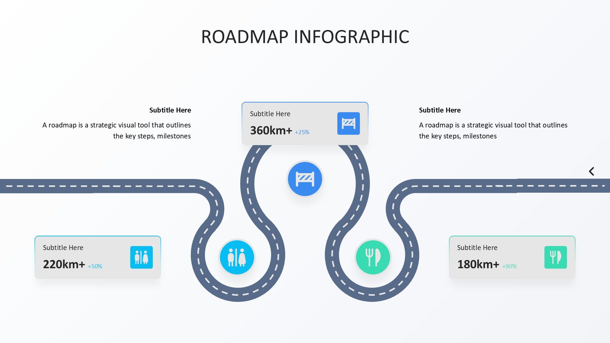 路线道路信息图示PPT模板