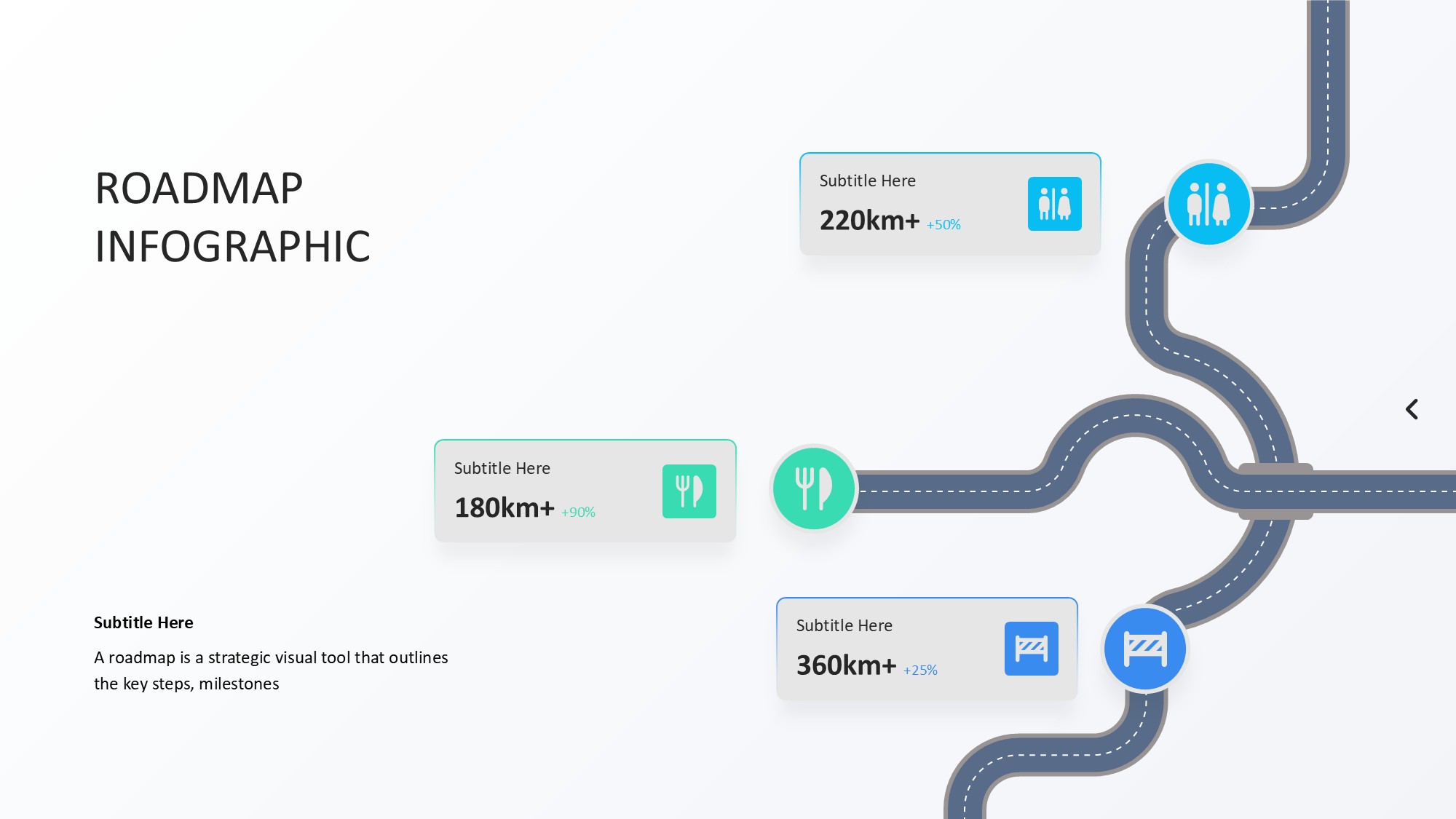 路线道路信息图示PPT模板