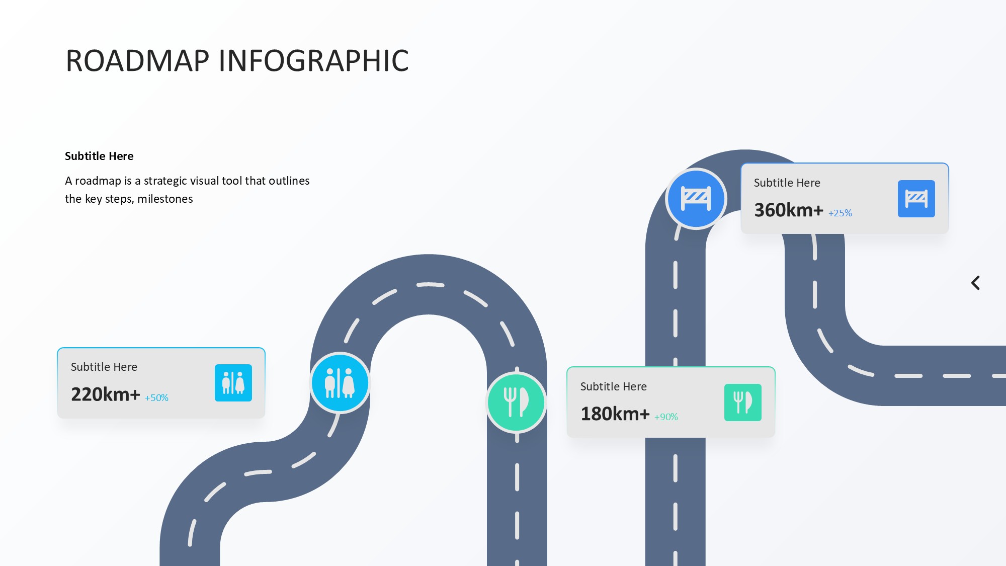 路线道路信息图示PPT模板