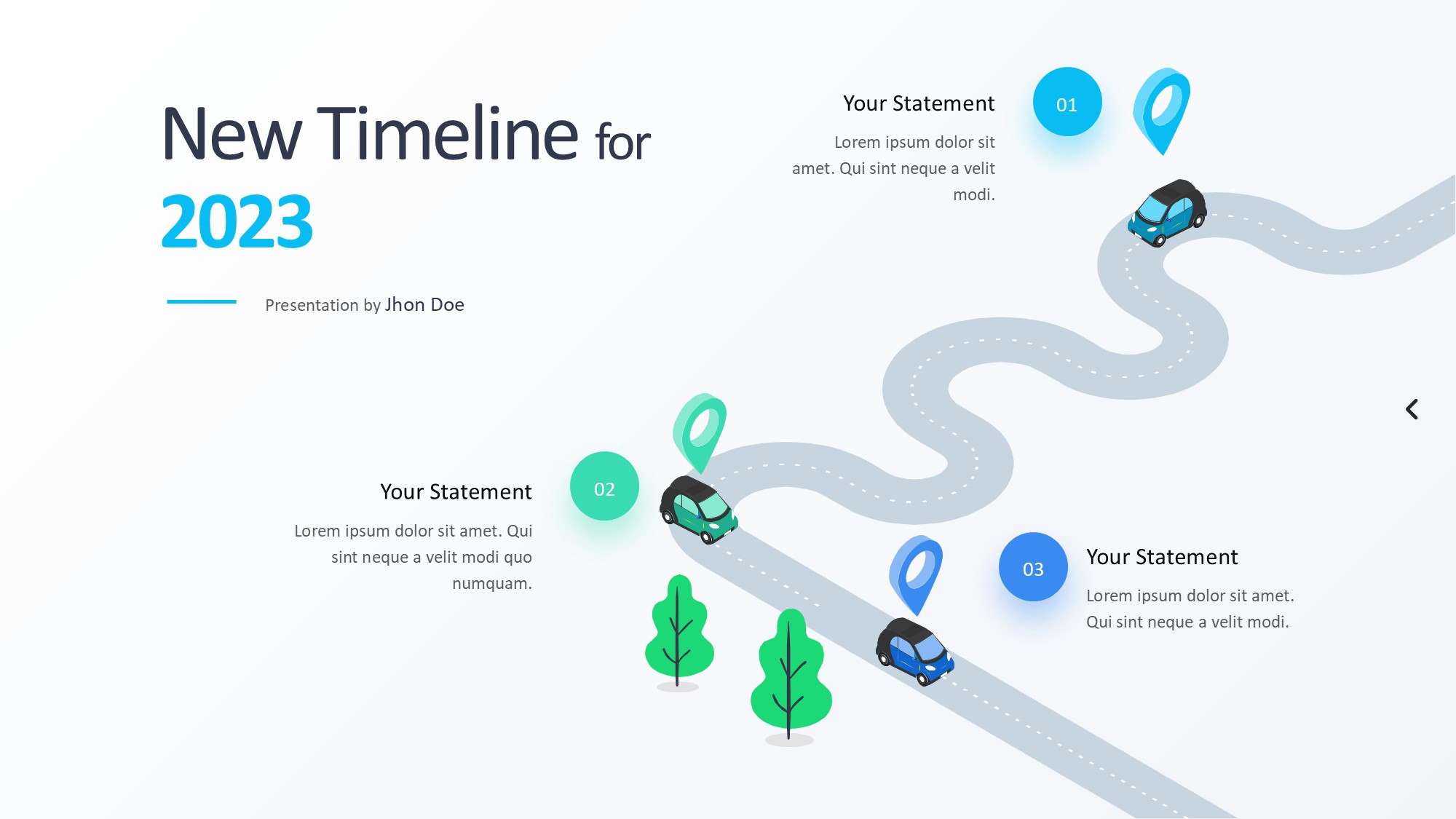 路线道路信息图示PPT模板