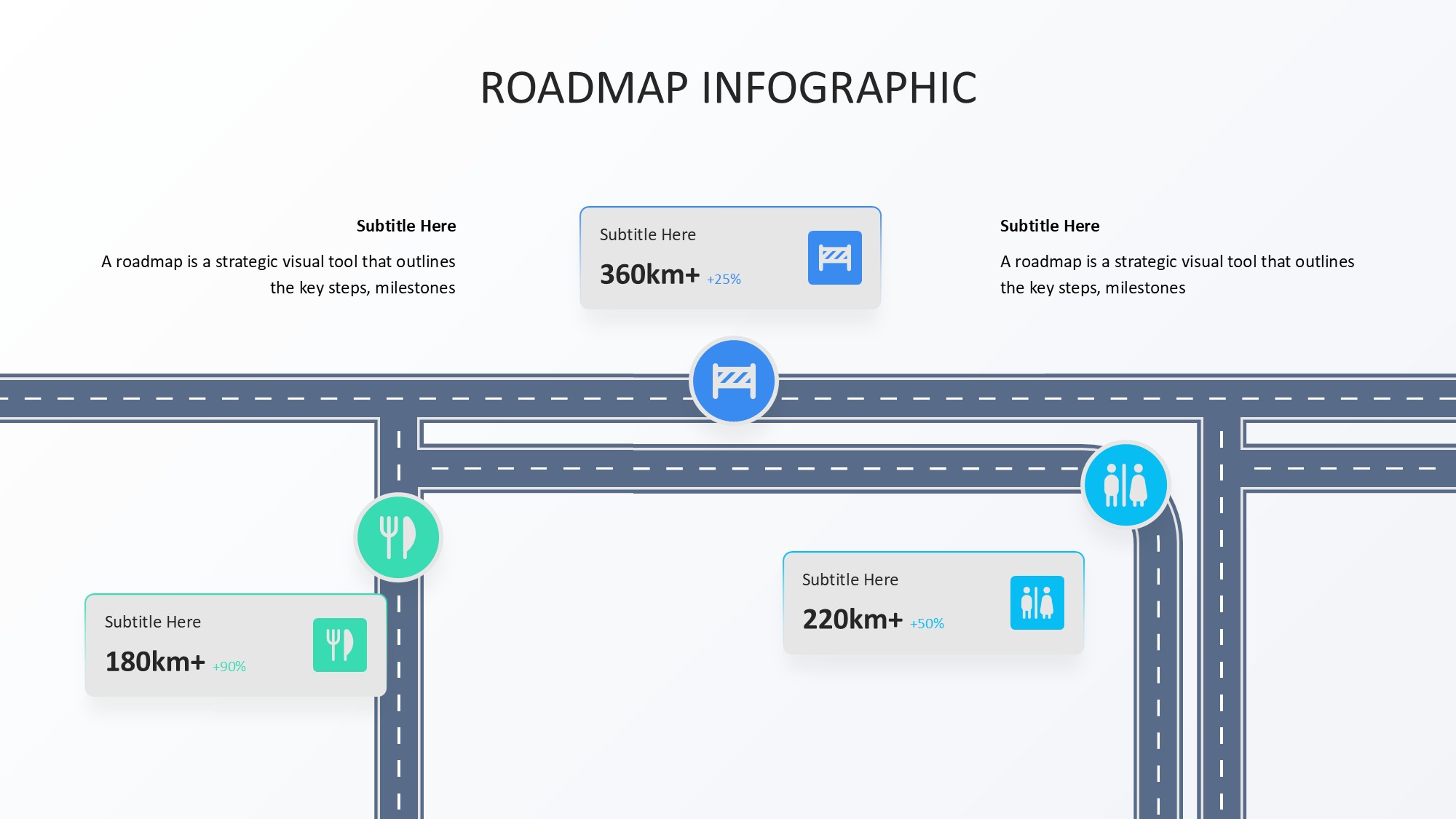 路线道路信息图示PPT模板