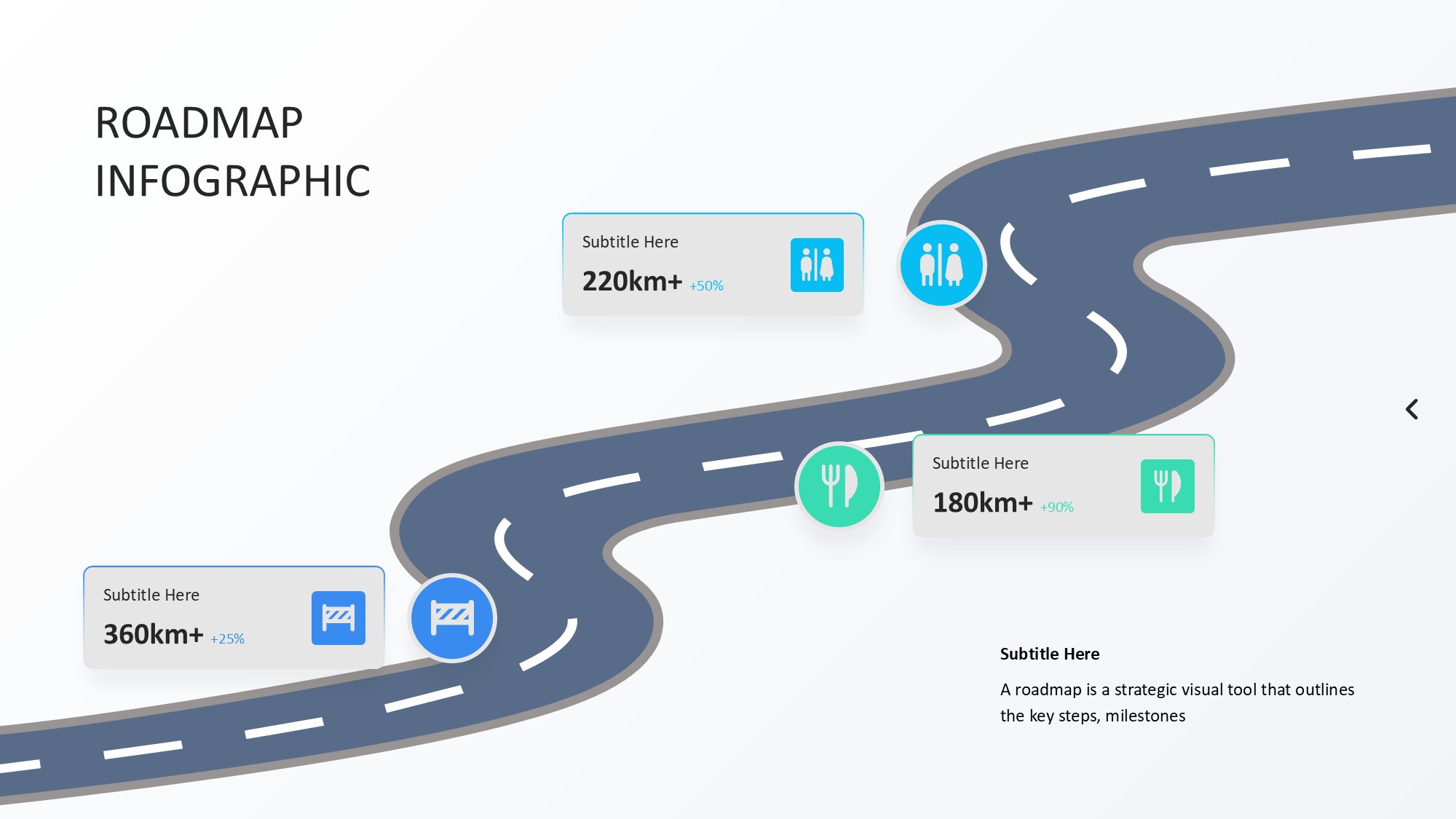 路线道路信息图示PPT模板