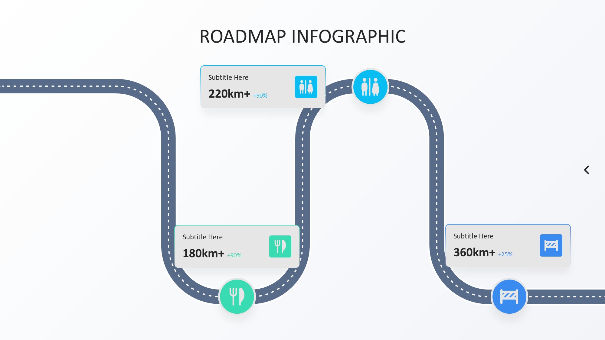 路线道路信息图示PPT模板