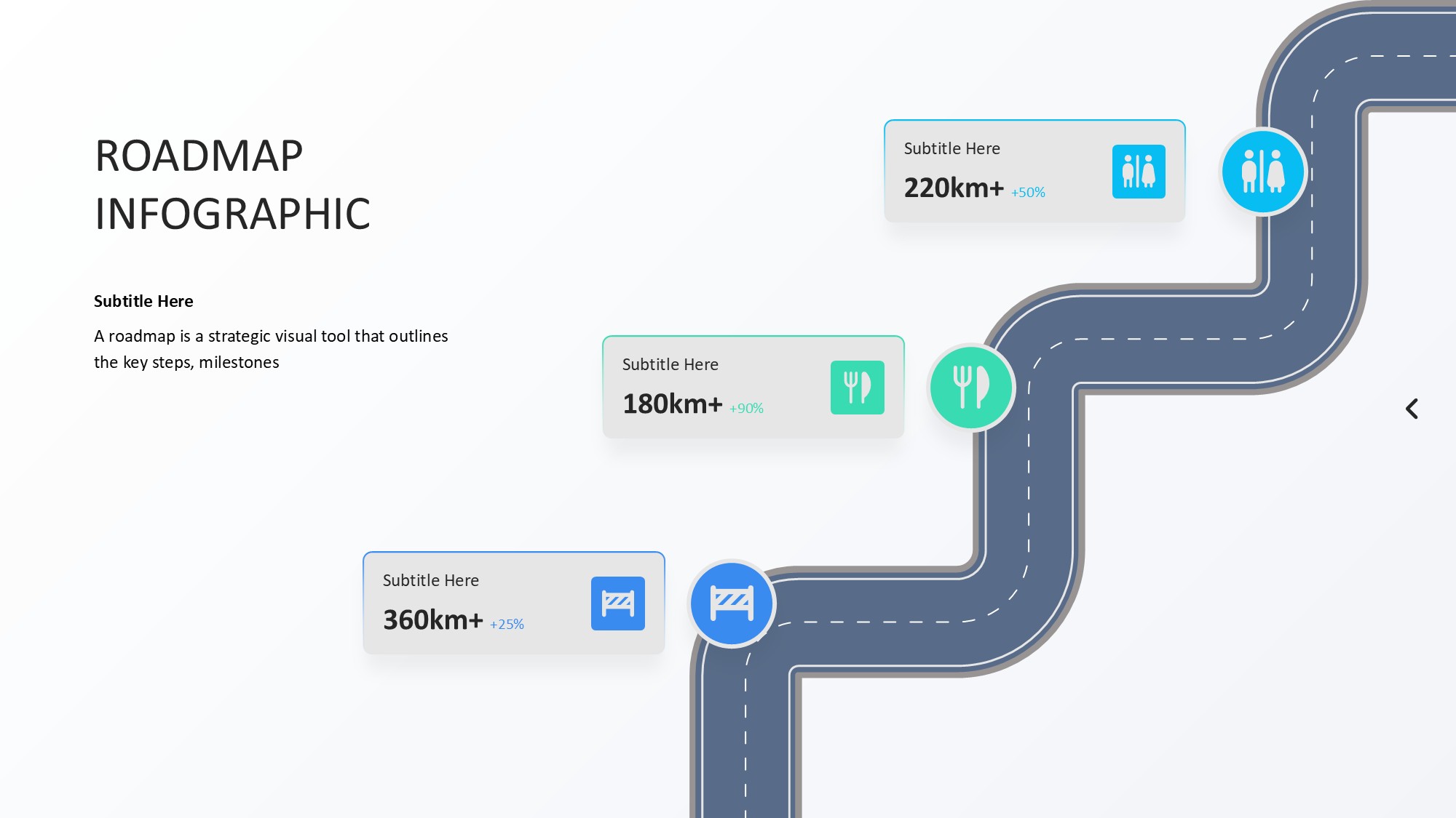 路线道路信息图示PPT模板