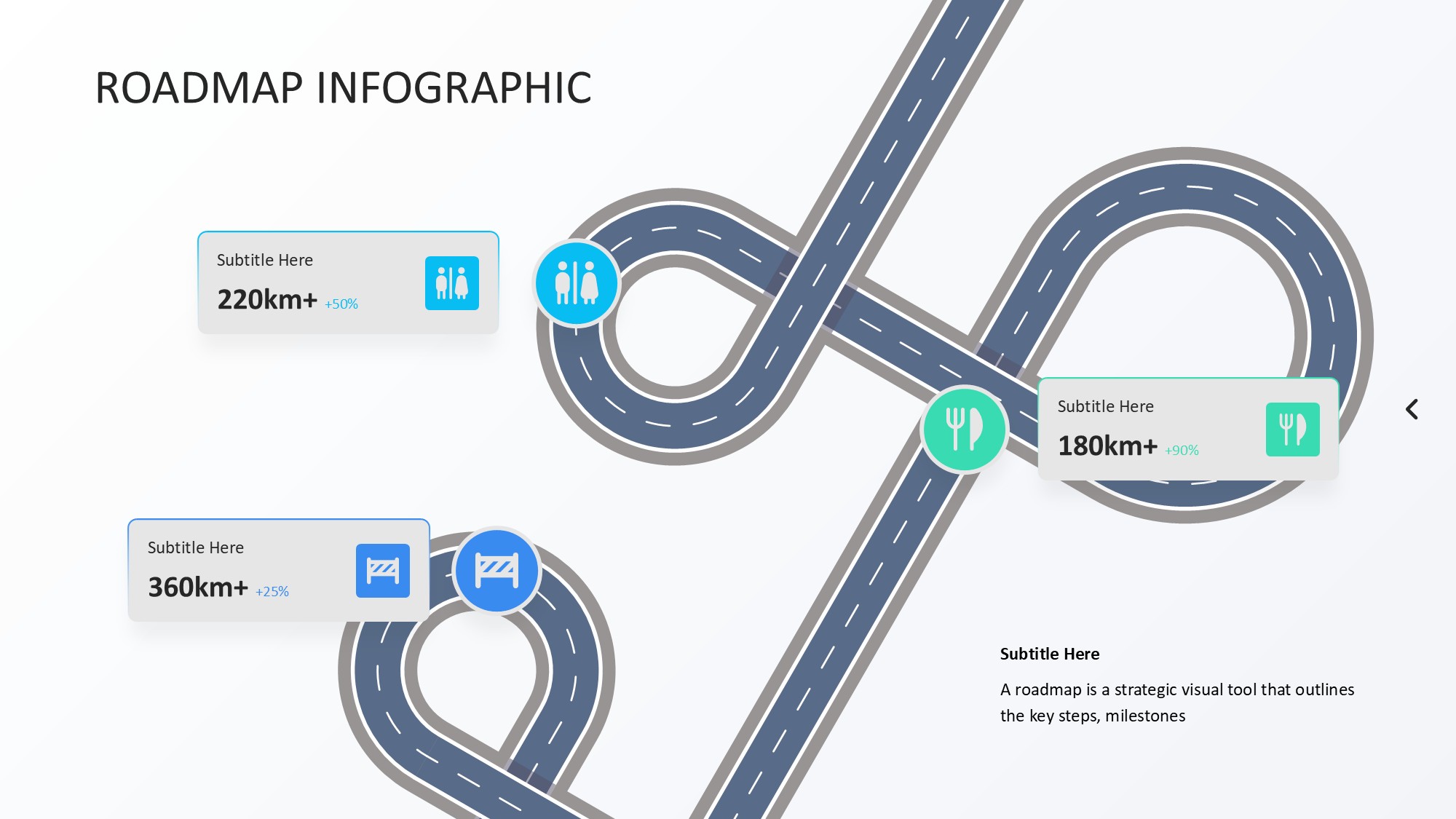路线道路信息图示PPT模板