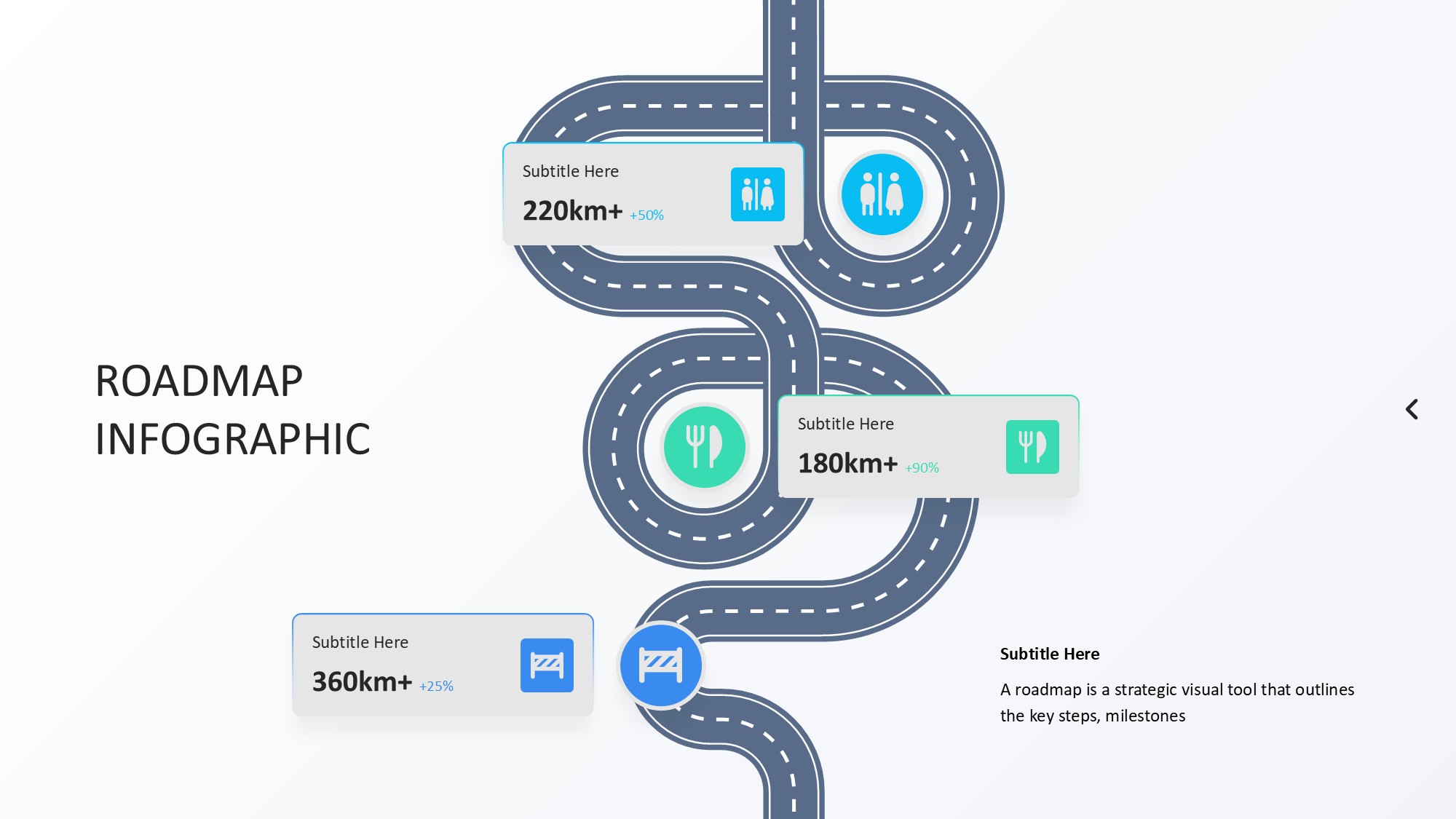 路线道路信息图示PPT模板