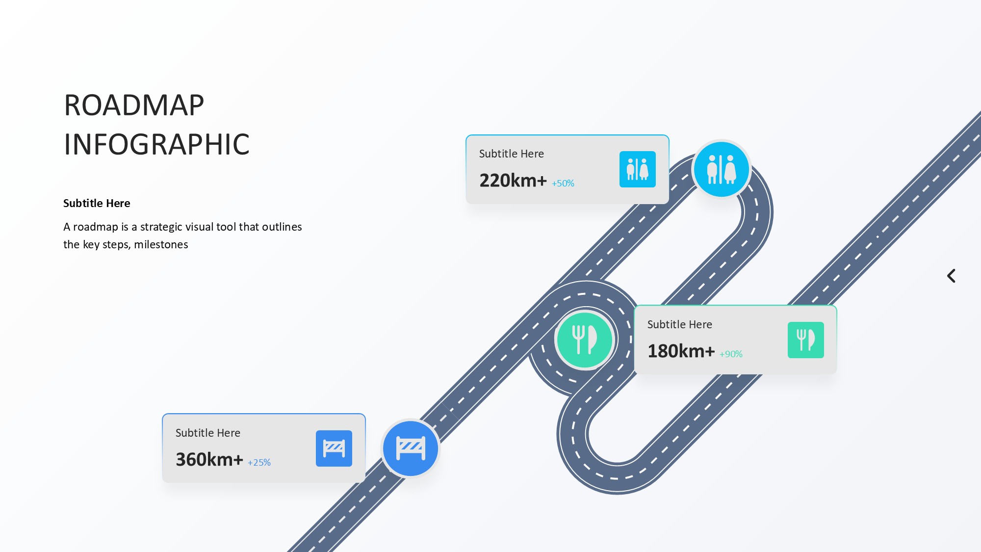 路线道路信息图示PPT模板