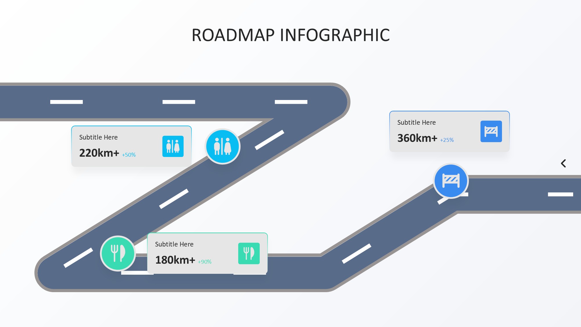 路线道路信息图示PPT模板