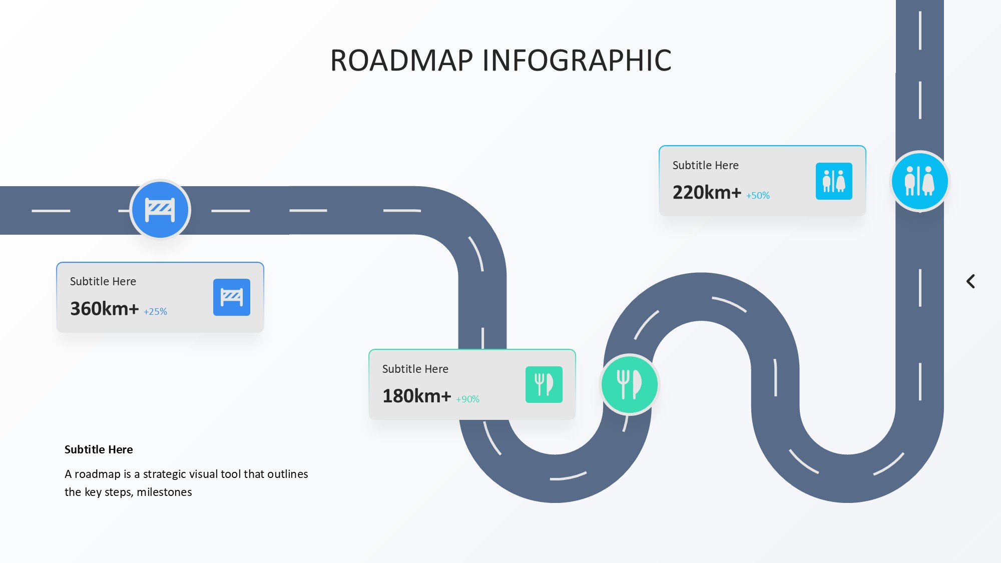 路线道路信息图示PPT模板