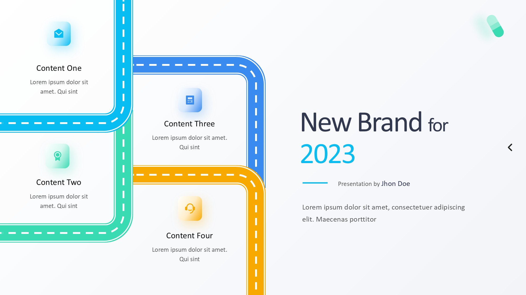 路线道路信息图示PPT模板