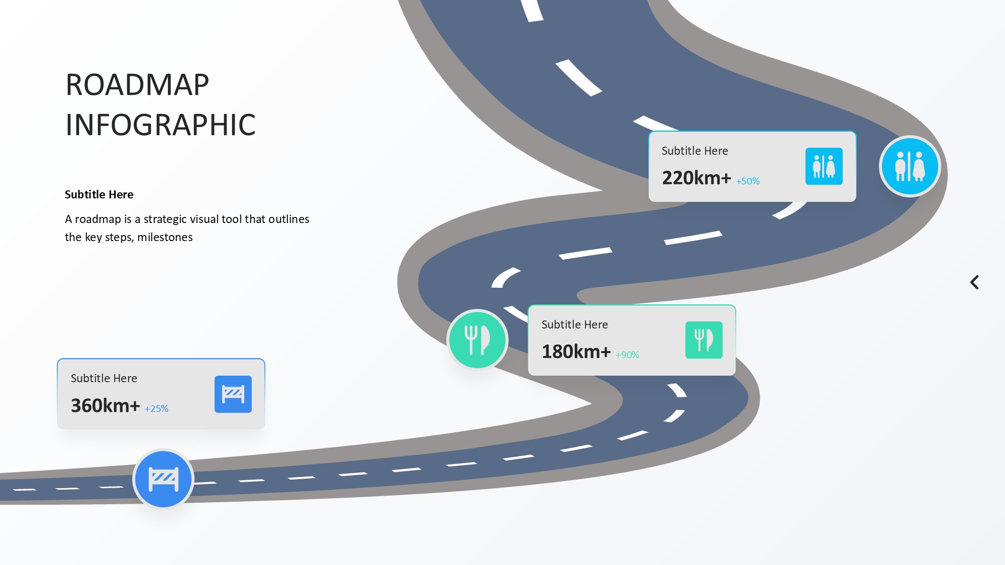 路线道路信息图示PPT模板