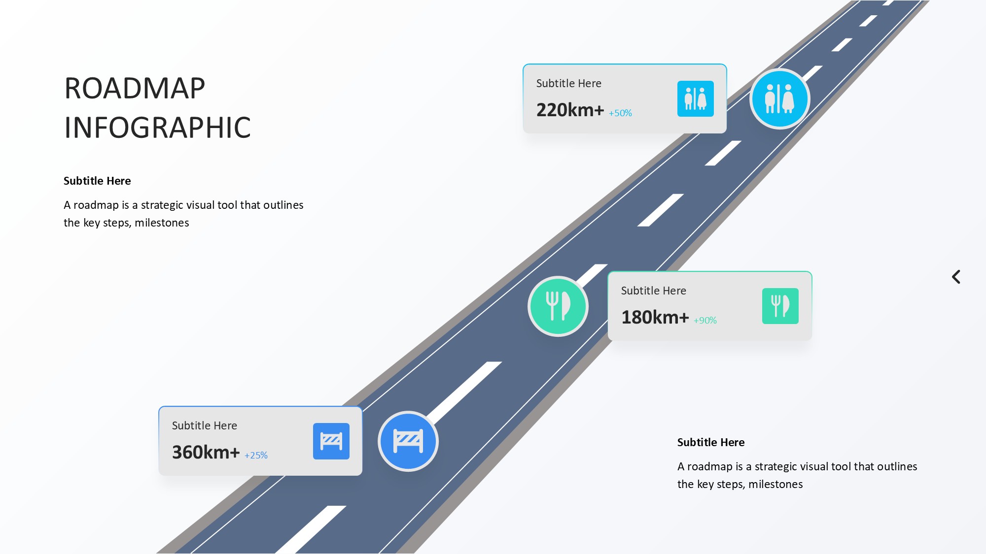 路线道路信息图示PPT模板