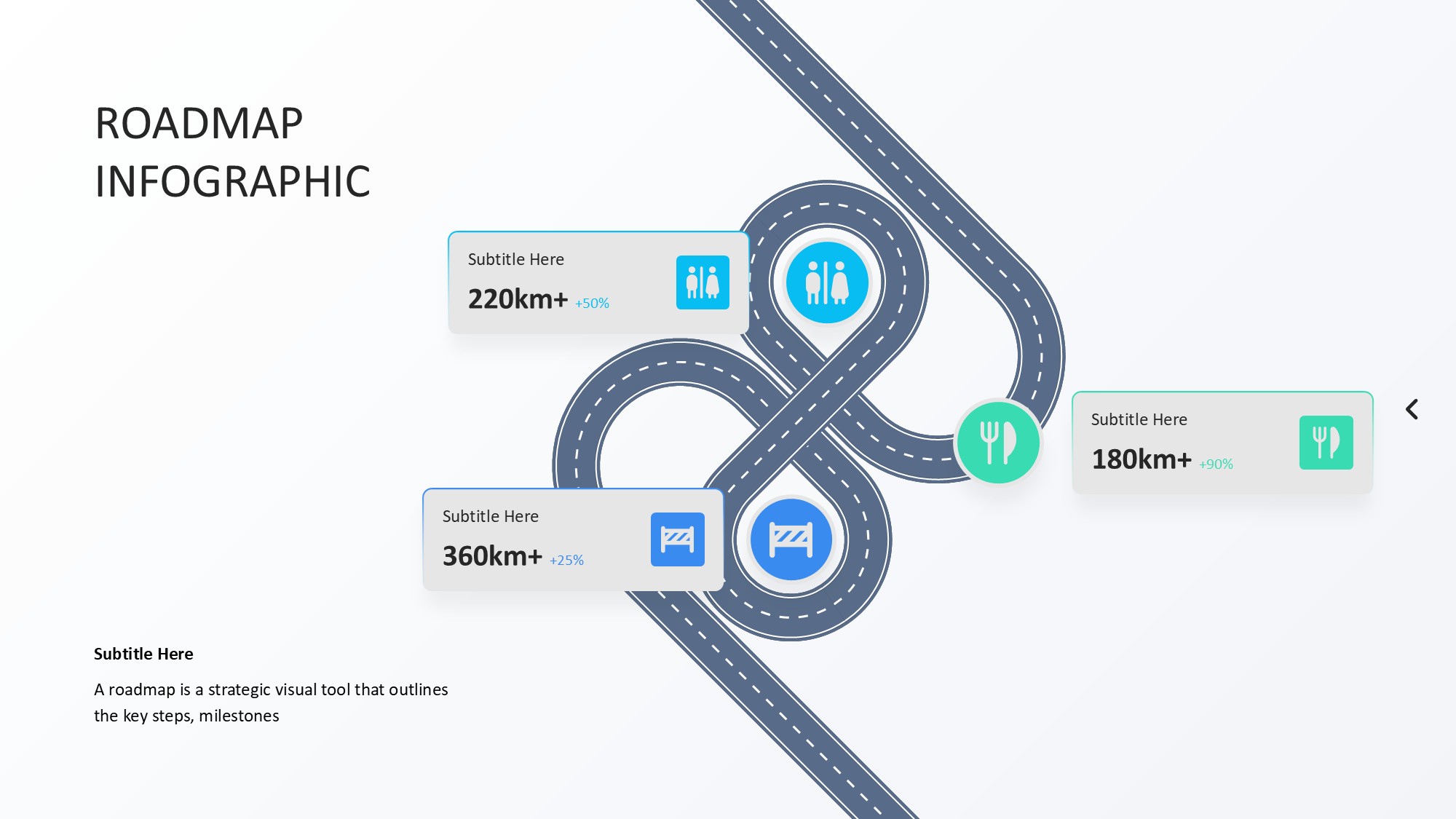 路线道路信息图示PPT模板