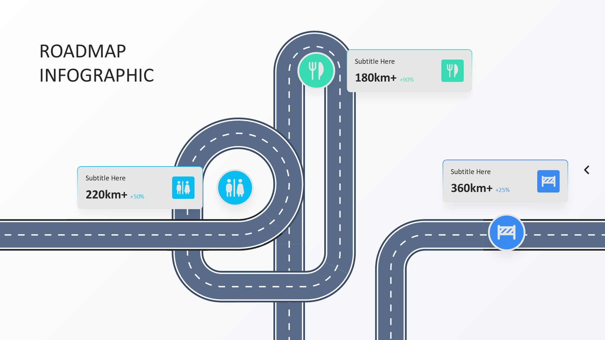 路线道路信息图示PPT模板