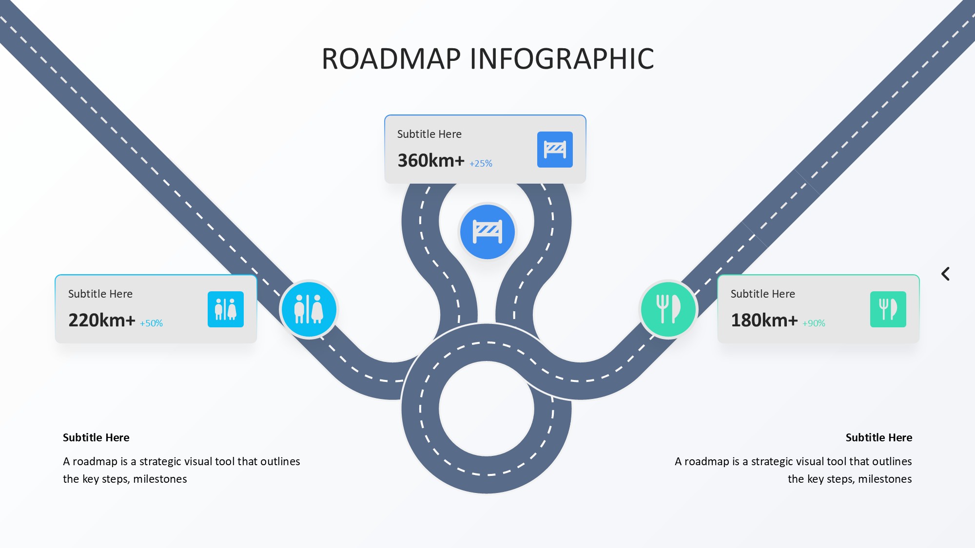 路线道路信息图示PPT模板