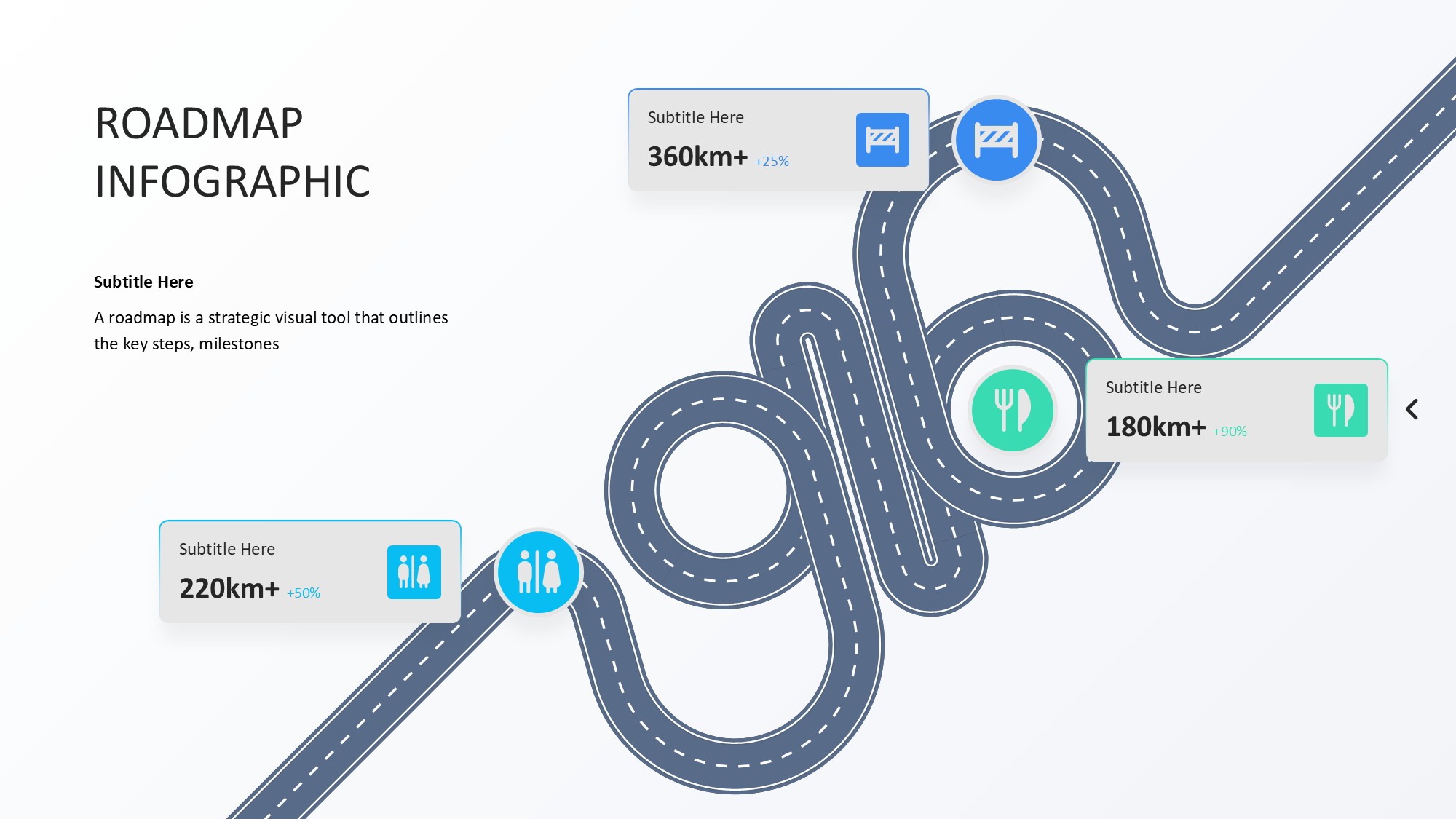 路线道路信息图示PPT模板