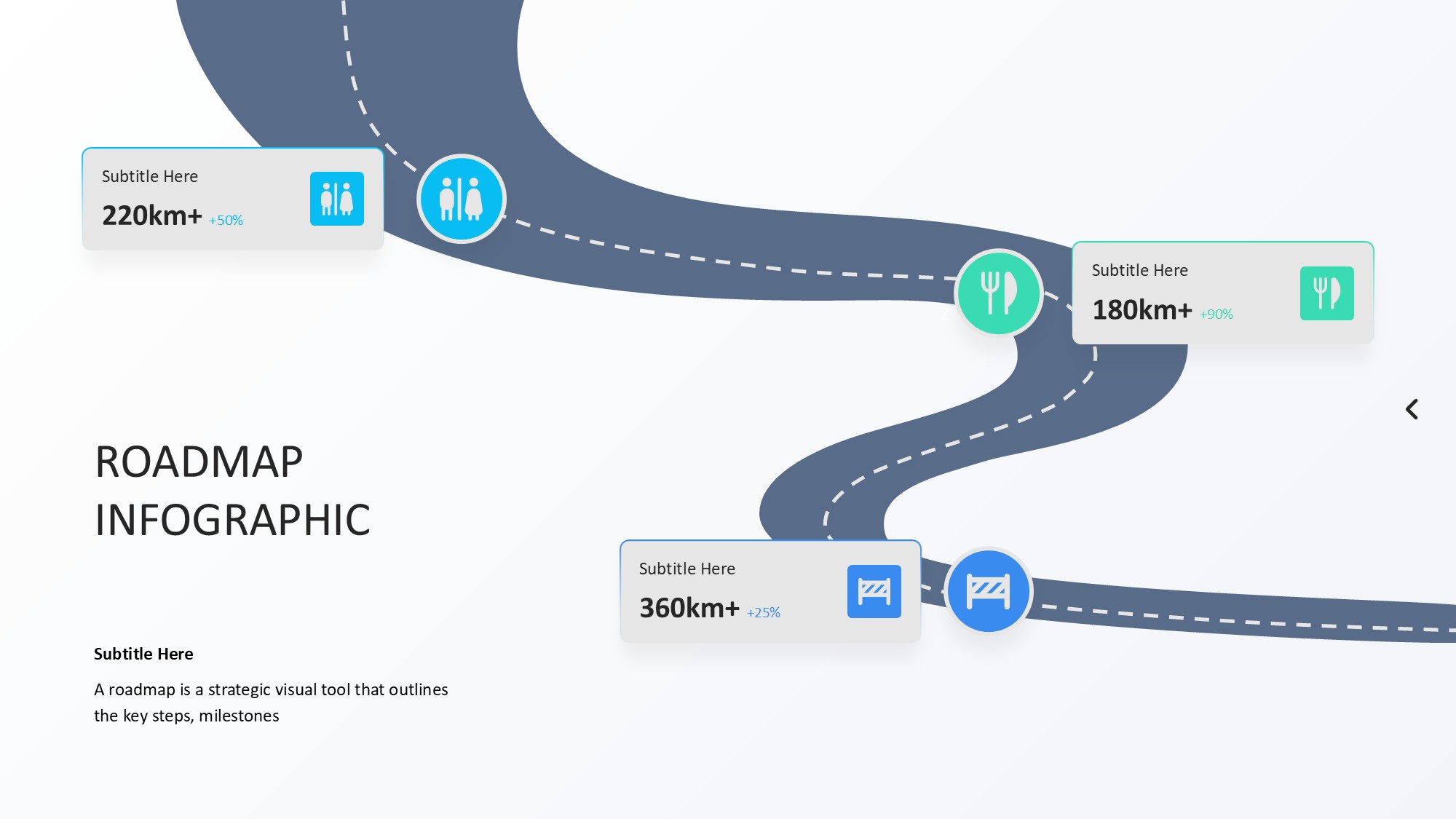 路线道路信息图示PPT模板