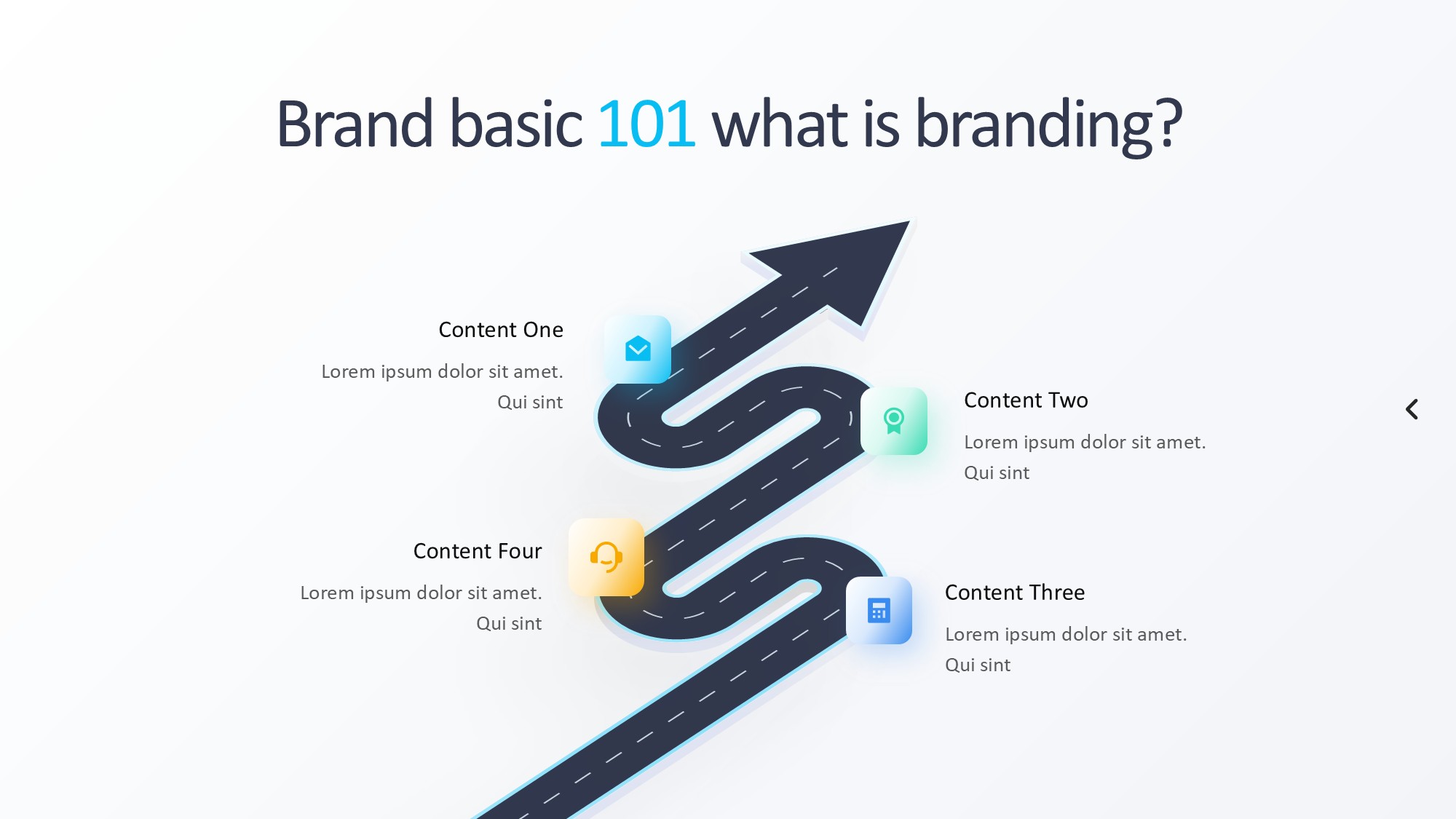 路线道路信息图示PPT模板