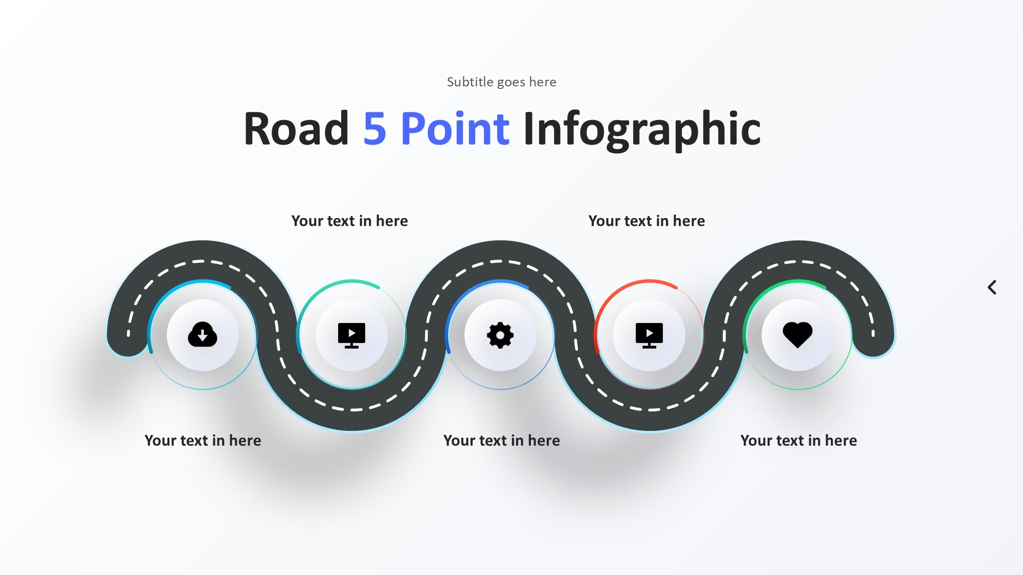 路线道路信息图示PPT模板