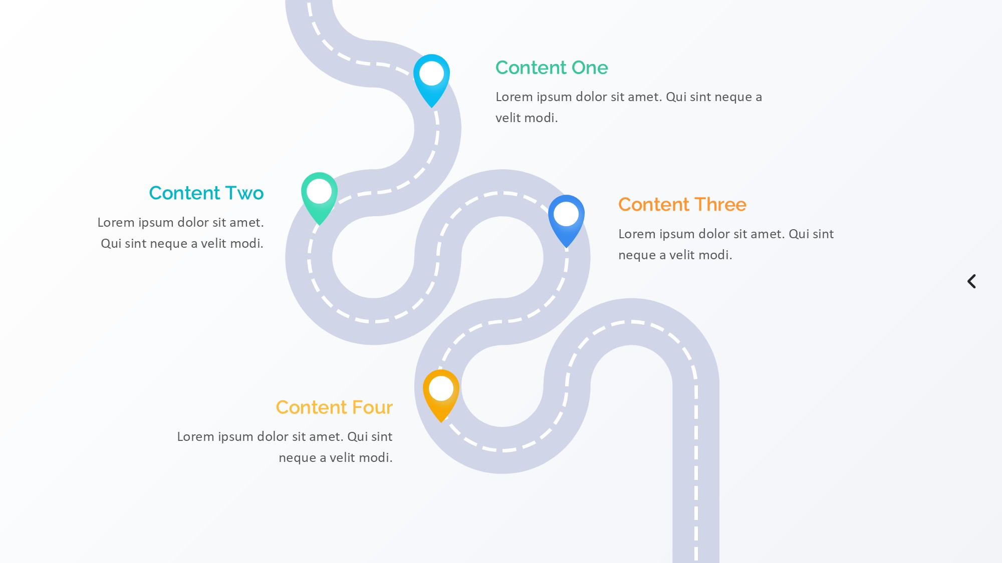 路线道路信息图示PPT模板