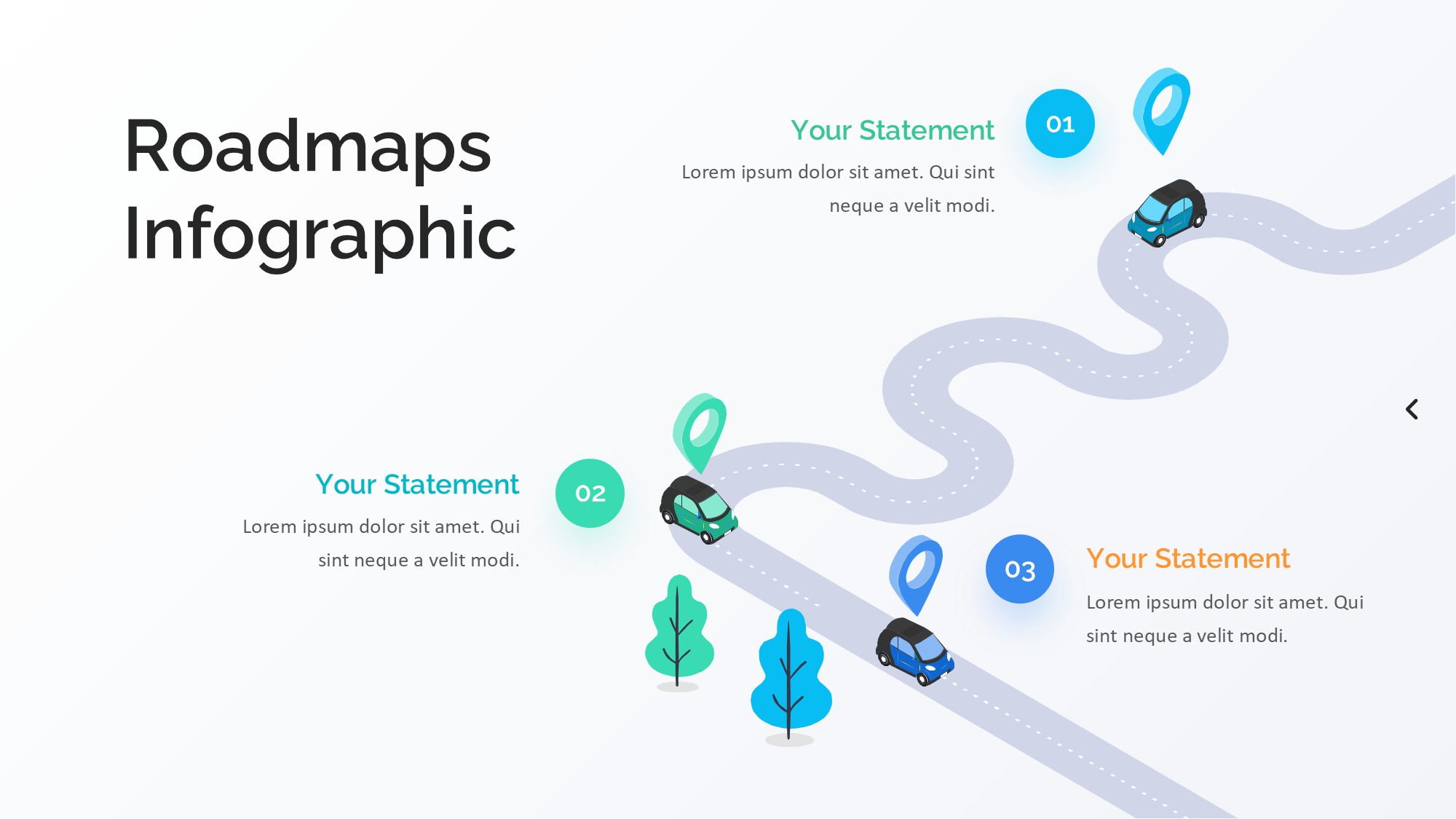 路线道路信息图示PPT模板