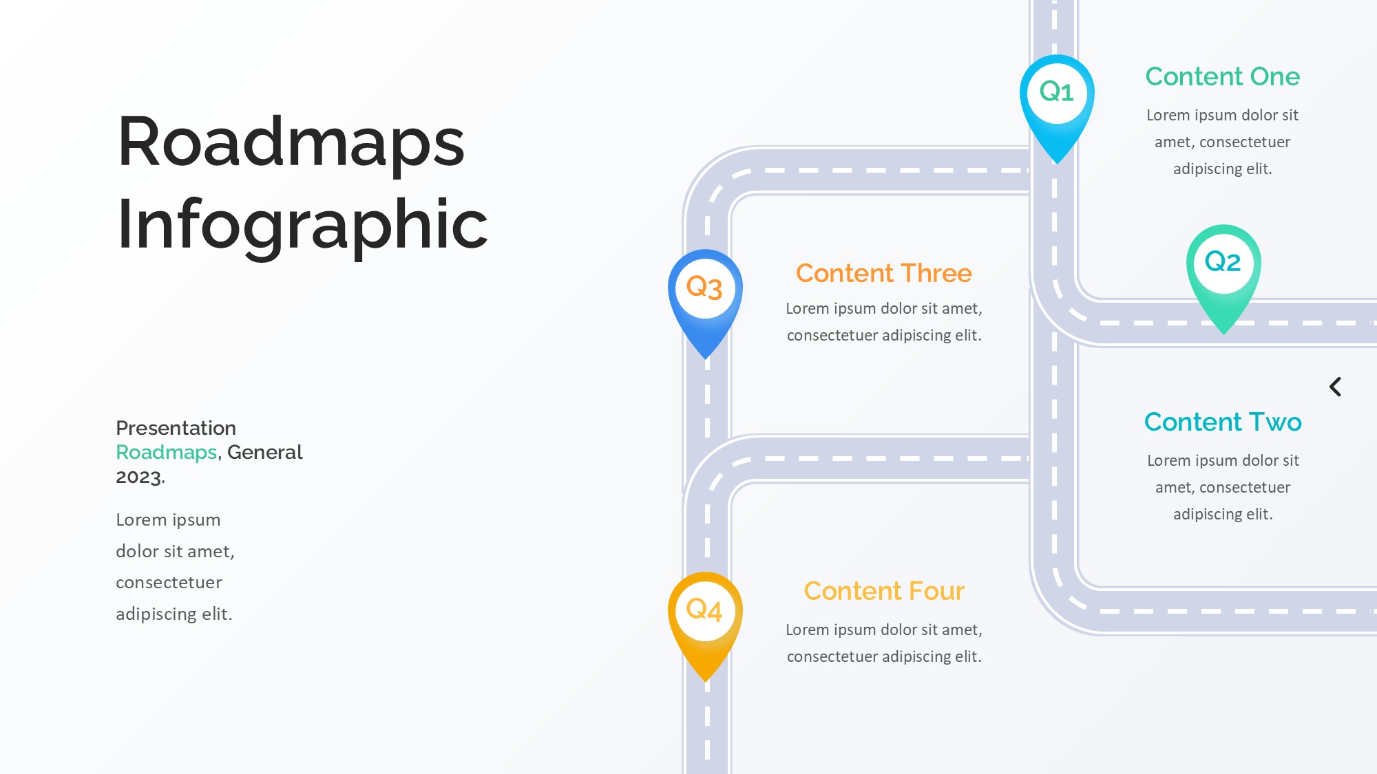 路线道路信息图示PPT模板