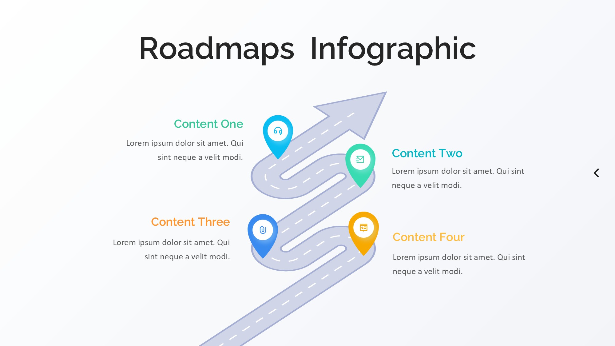 路线道路信息图示PPT模板