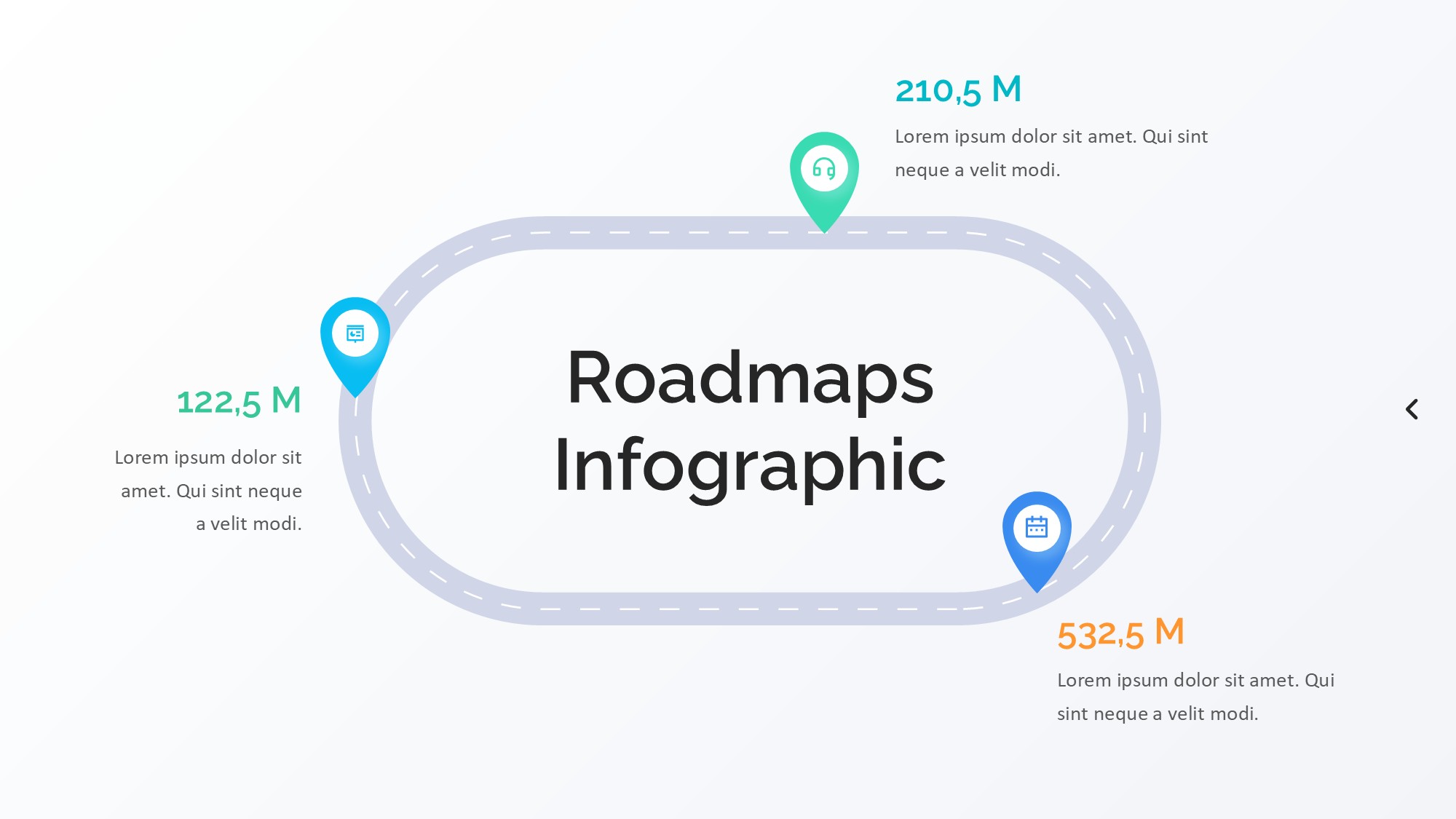路线道路信息图示PPT模板