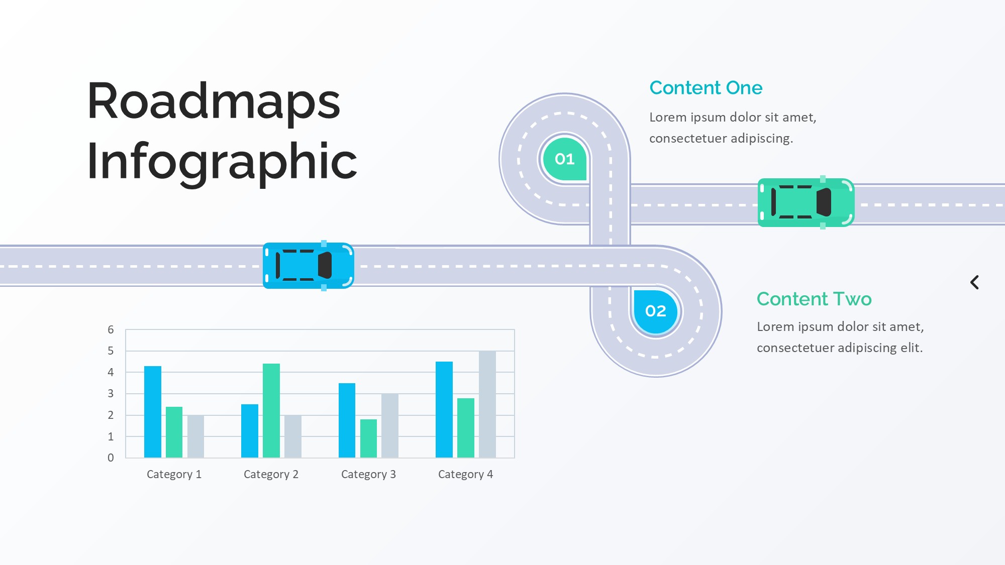 路线道路信息图示PPT模板