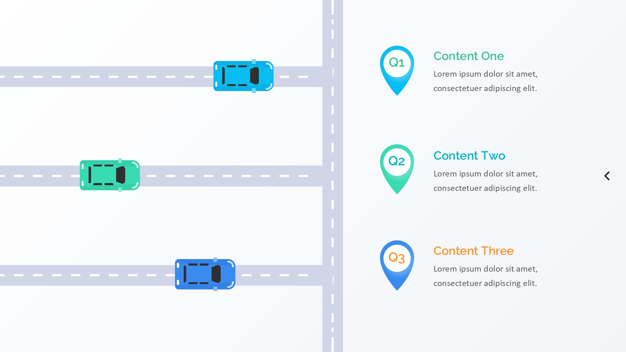 路线道路信息图示PPT模板