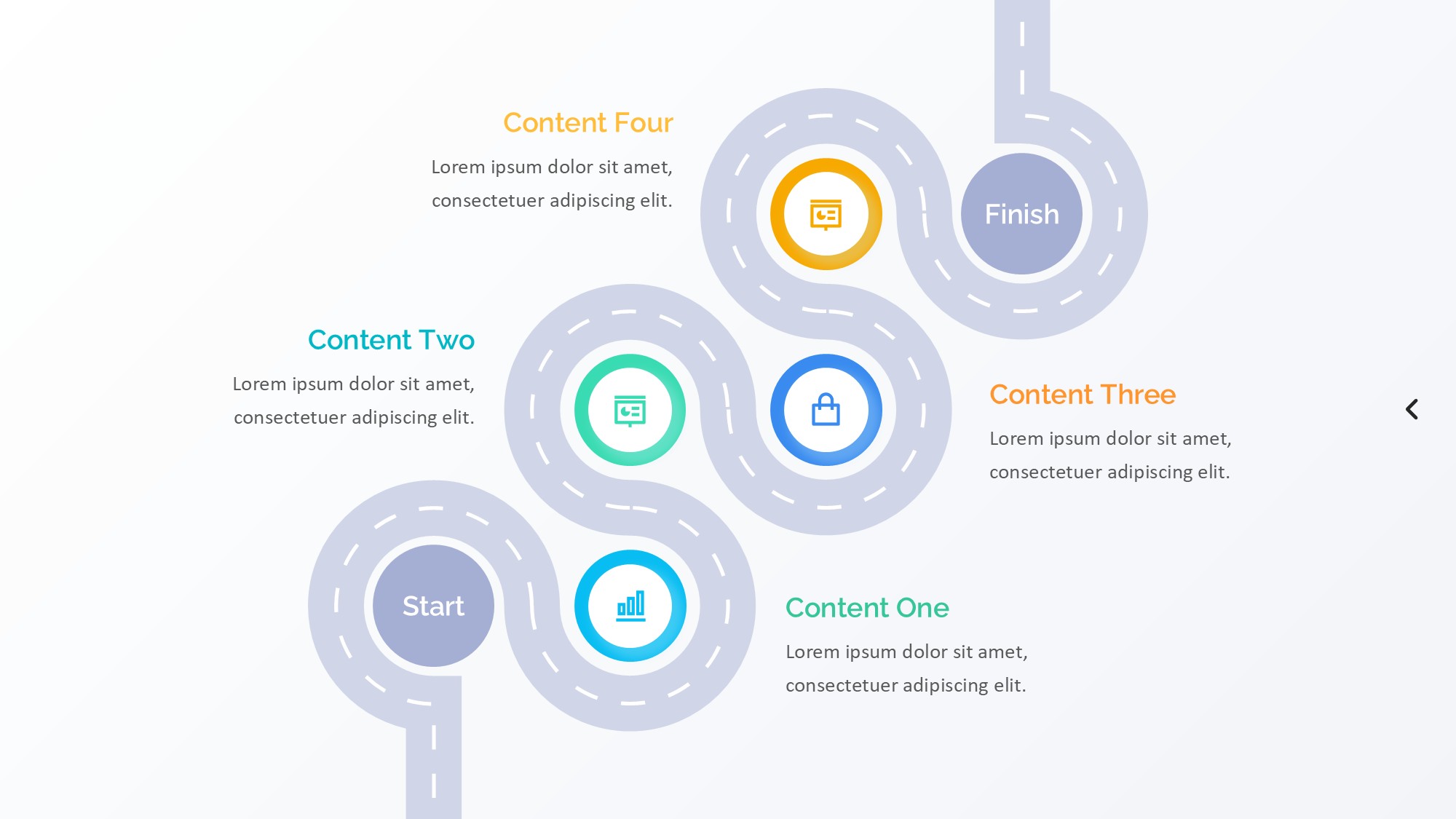 路线道路信息图示PPT模板