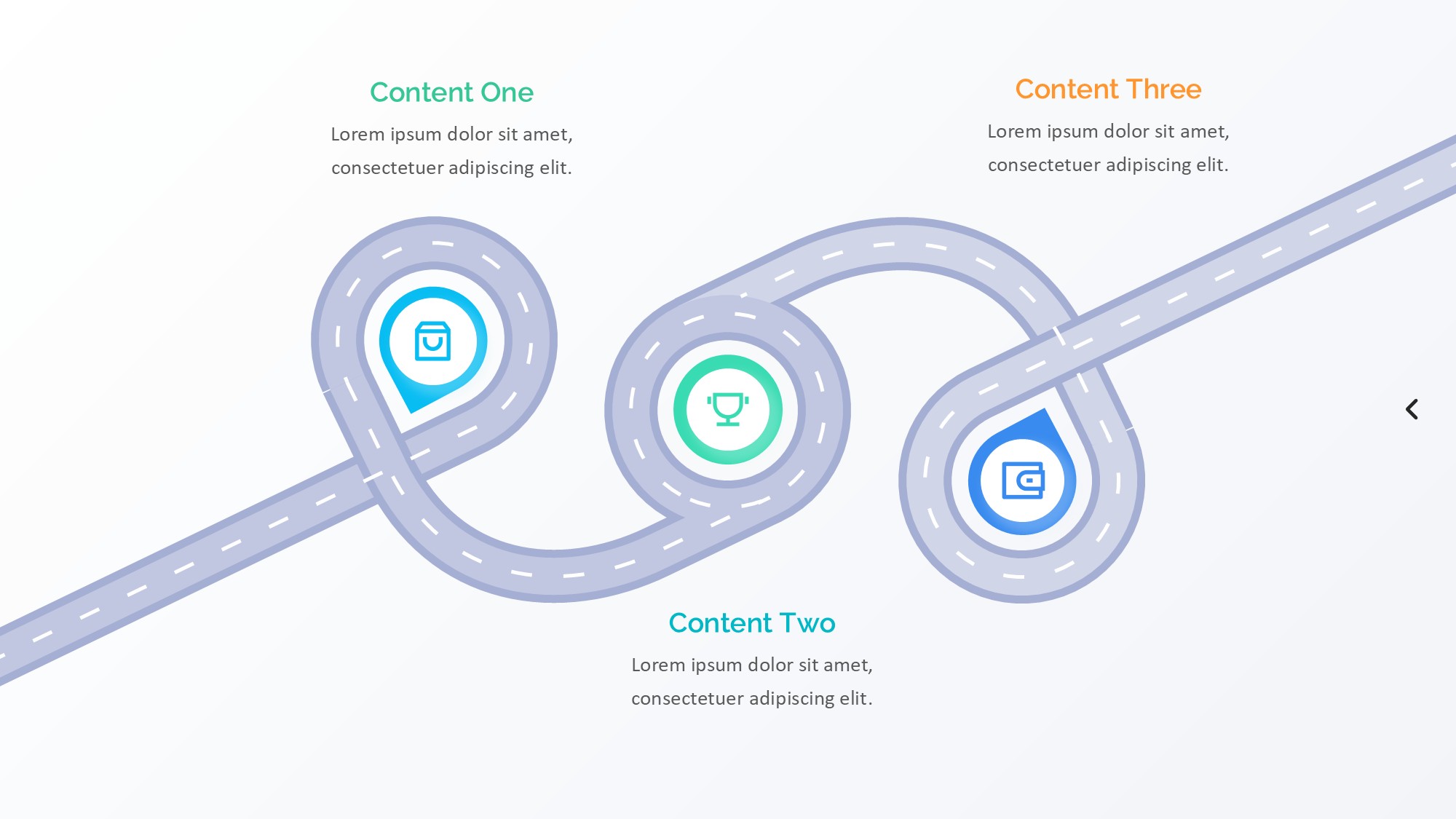 路线道路信息图示PPT模板