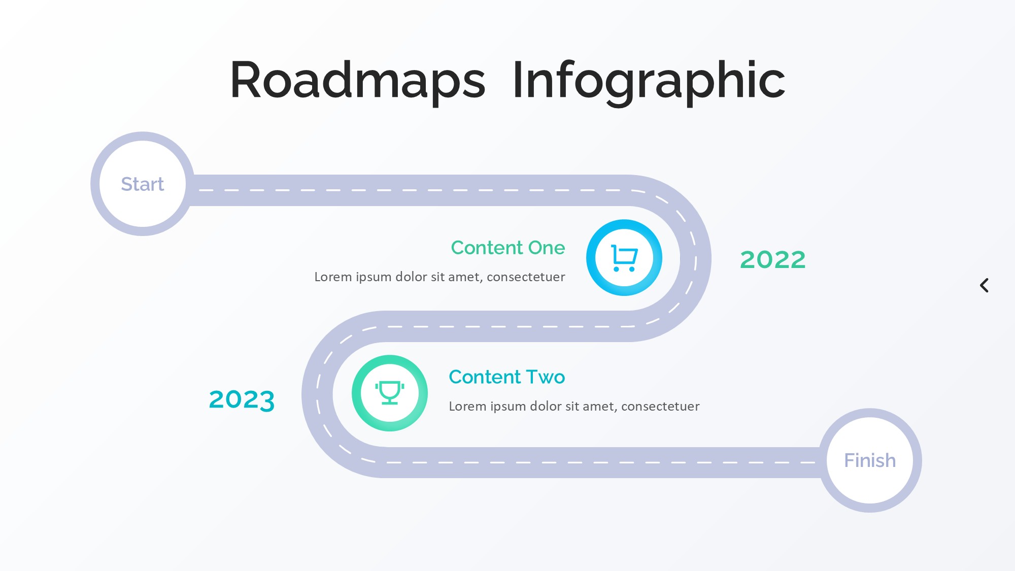 路线道路信息图示PPT模板