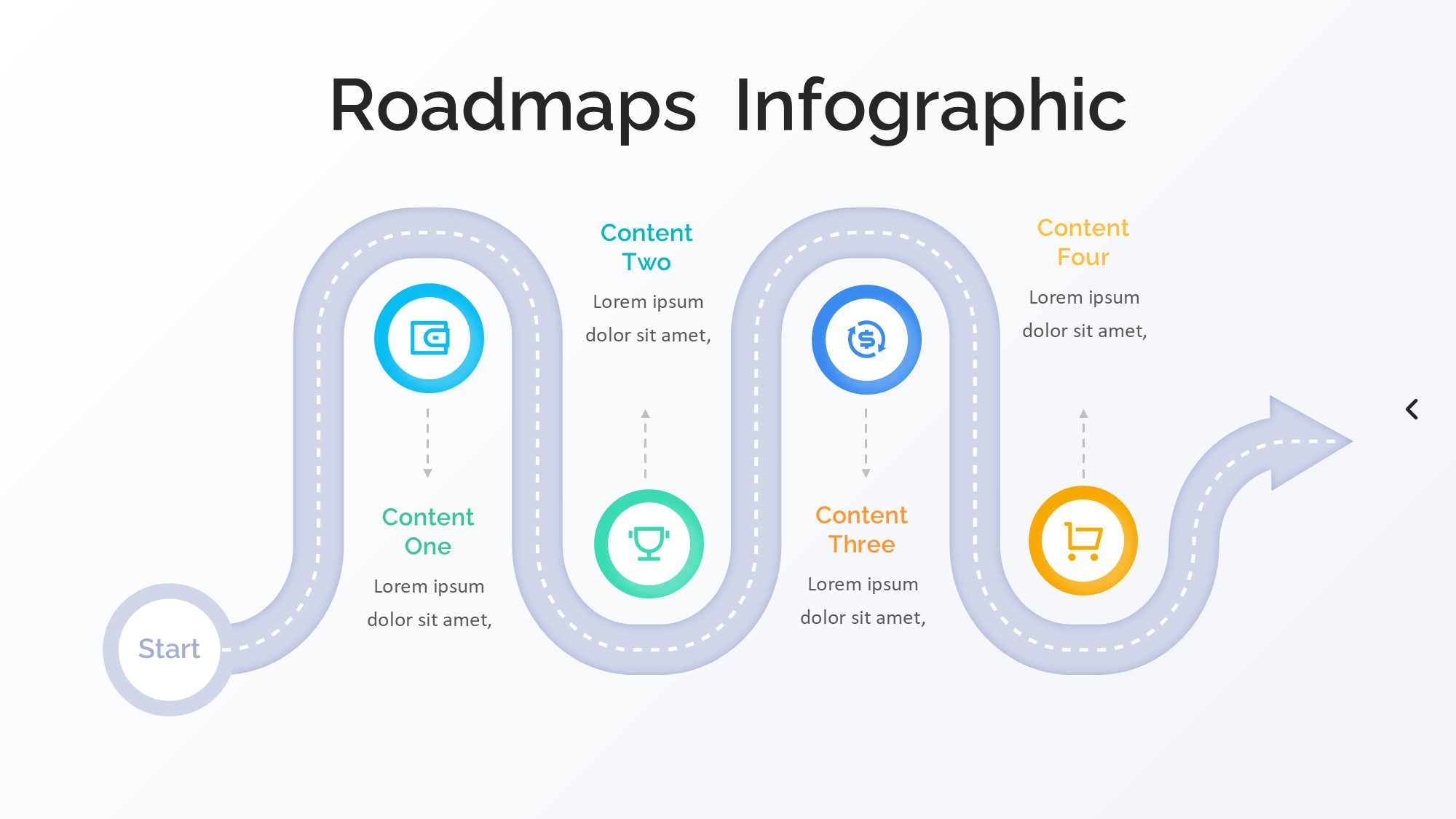 路线道路信息图示PPT模板
