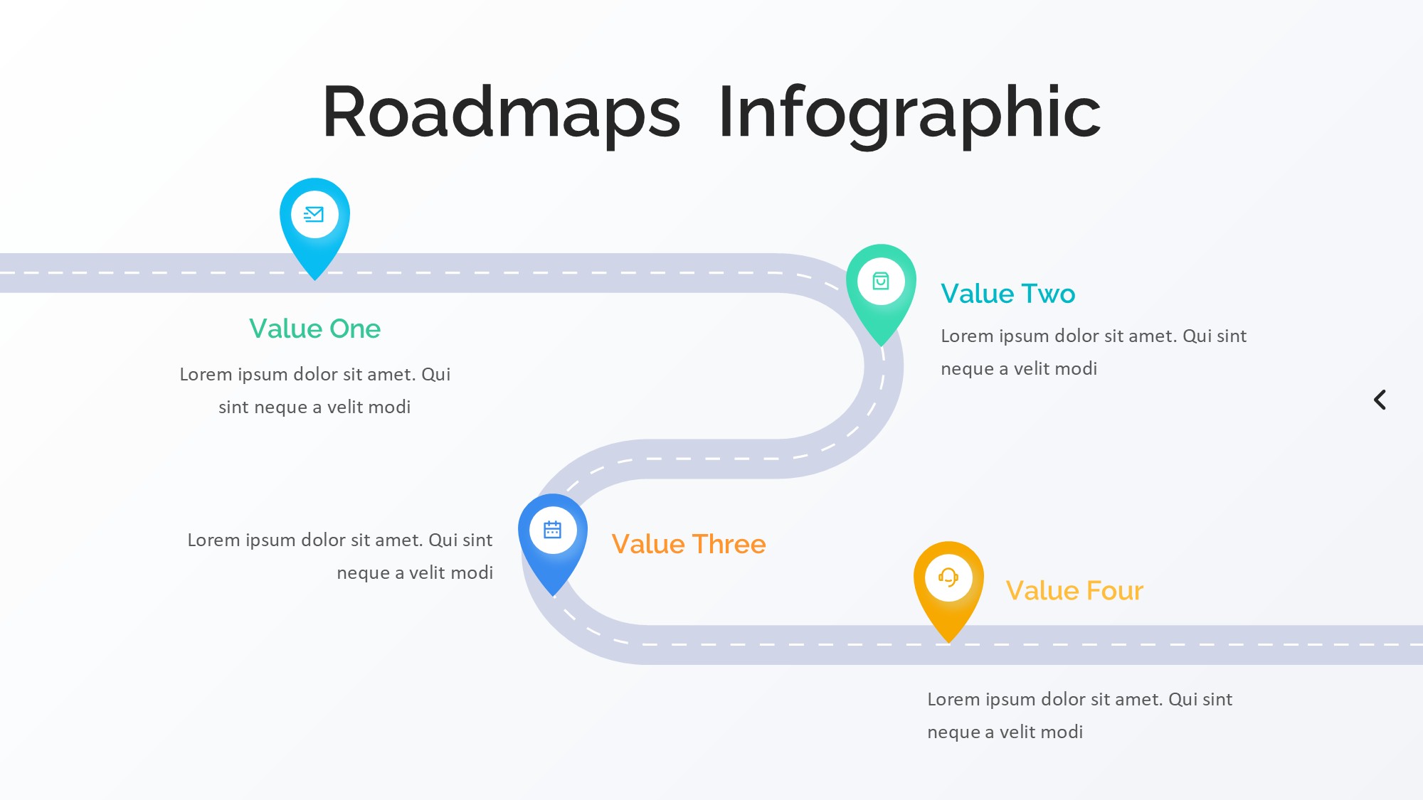路线道路信息图示PPT模板