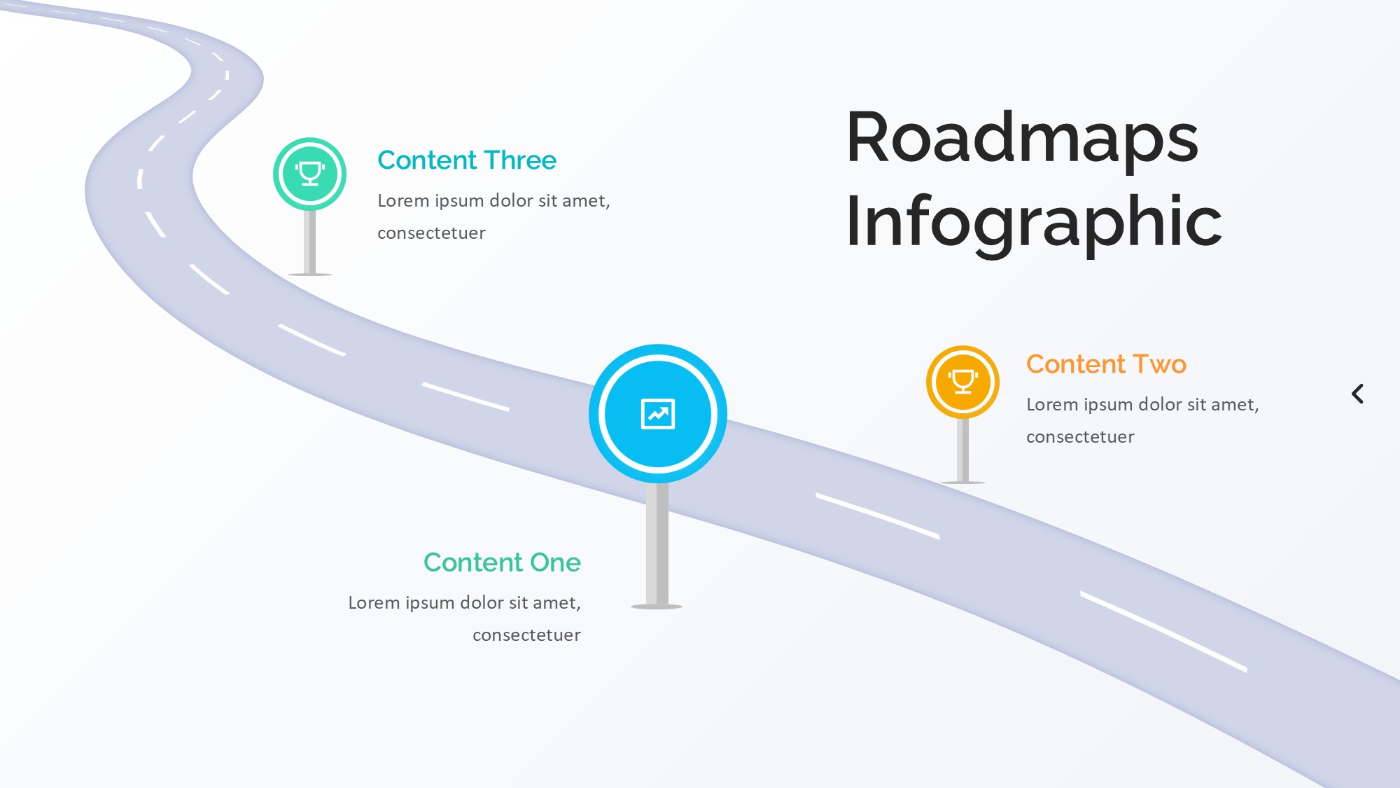 路线道路信息图示PPT模板